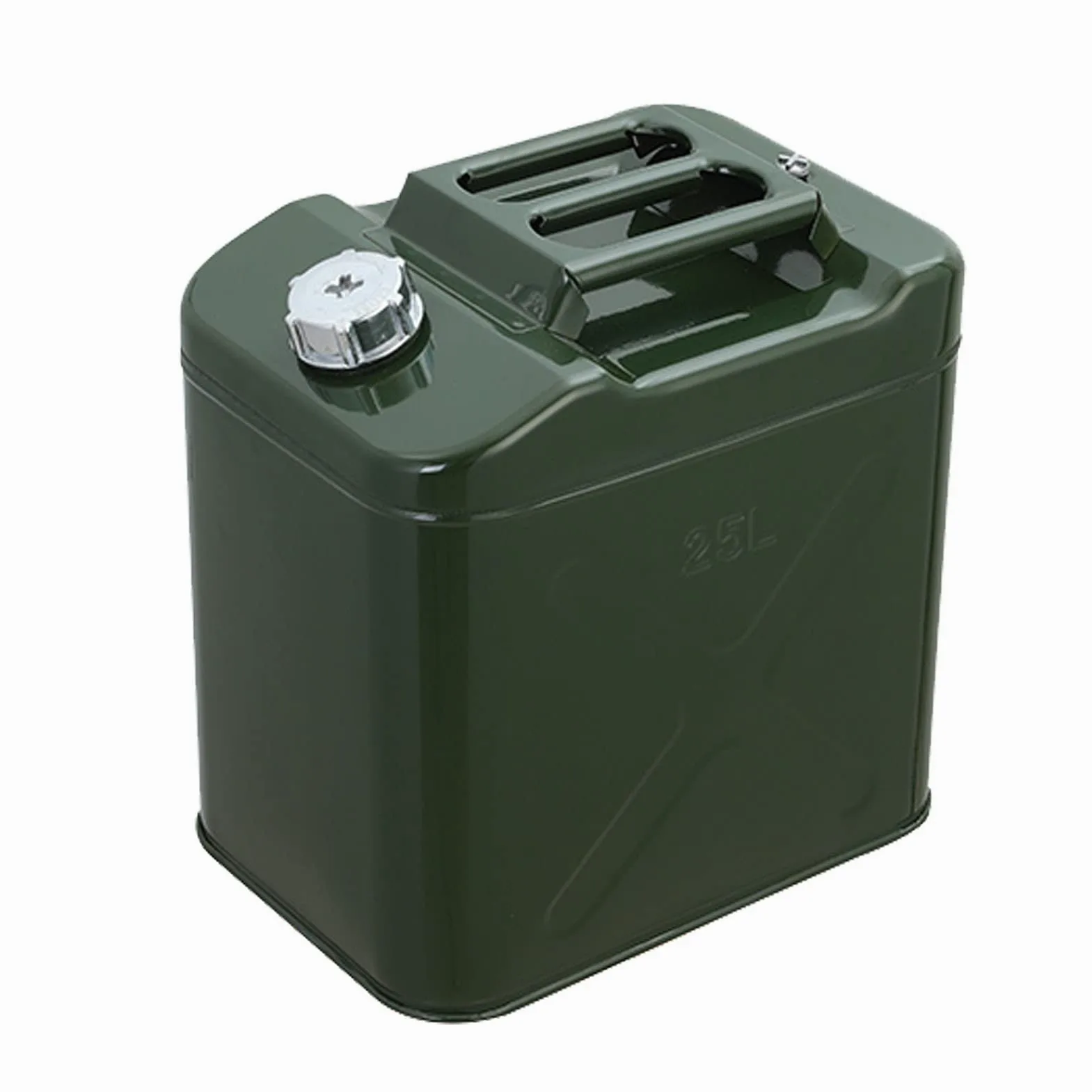 Recipientes para Gasolina Tanque de Metal, Stardard Can Home Backup Tank con caño Flexible, Petrol Diesel de Emergencia para Estación, Ejército Green (25L, 30L, 40L)