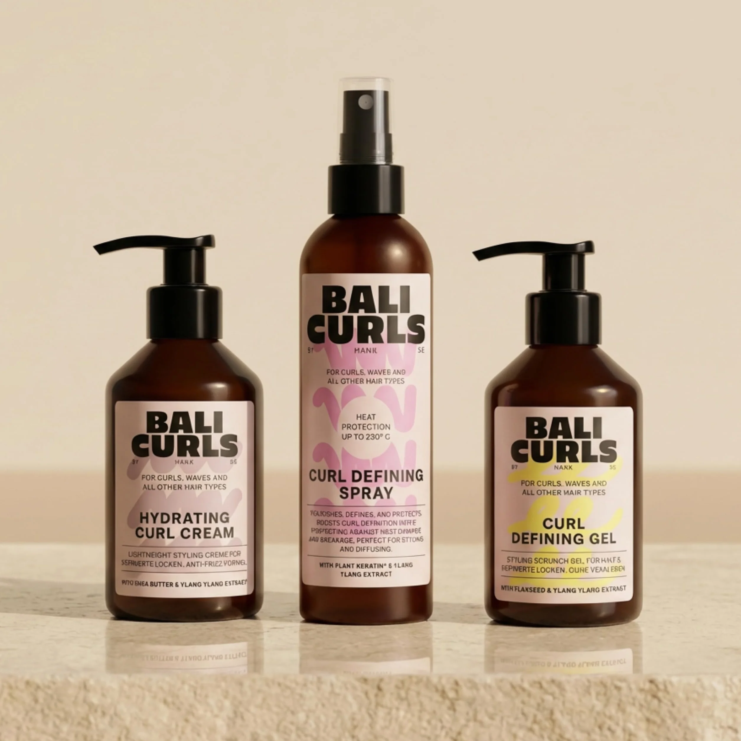 Bali Curls Curl Leave In Spray Difusor Protector del Calor - Spray termoprotector para cabello rizado - 150 ml
