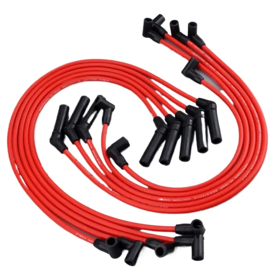 Kit de cables de encendido de bujía de 9 mm de diámetro compatible con motores Mustang 1964-1995 5.0L 5.8L V8 de bloque pequeño 302W