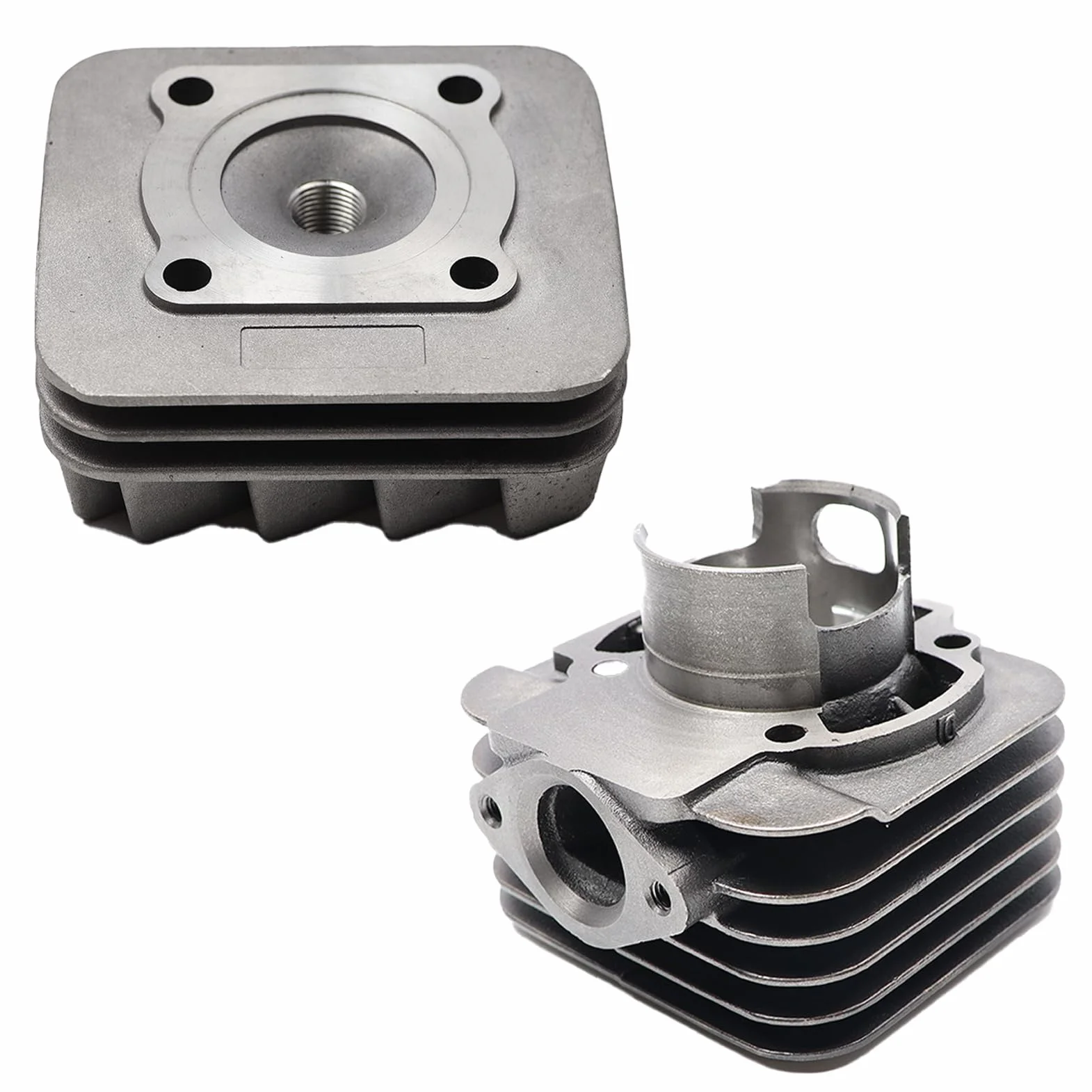 Kit Cilindro Gruppo termico DR Evolution 70cc D.48 Piggio AC ARIA SP.12 GHISA en fundición refrigerado por aire para motores Piggio Gilera 6 transferencias con escape elíptico y cabeza