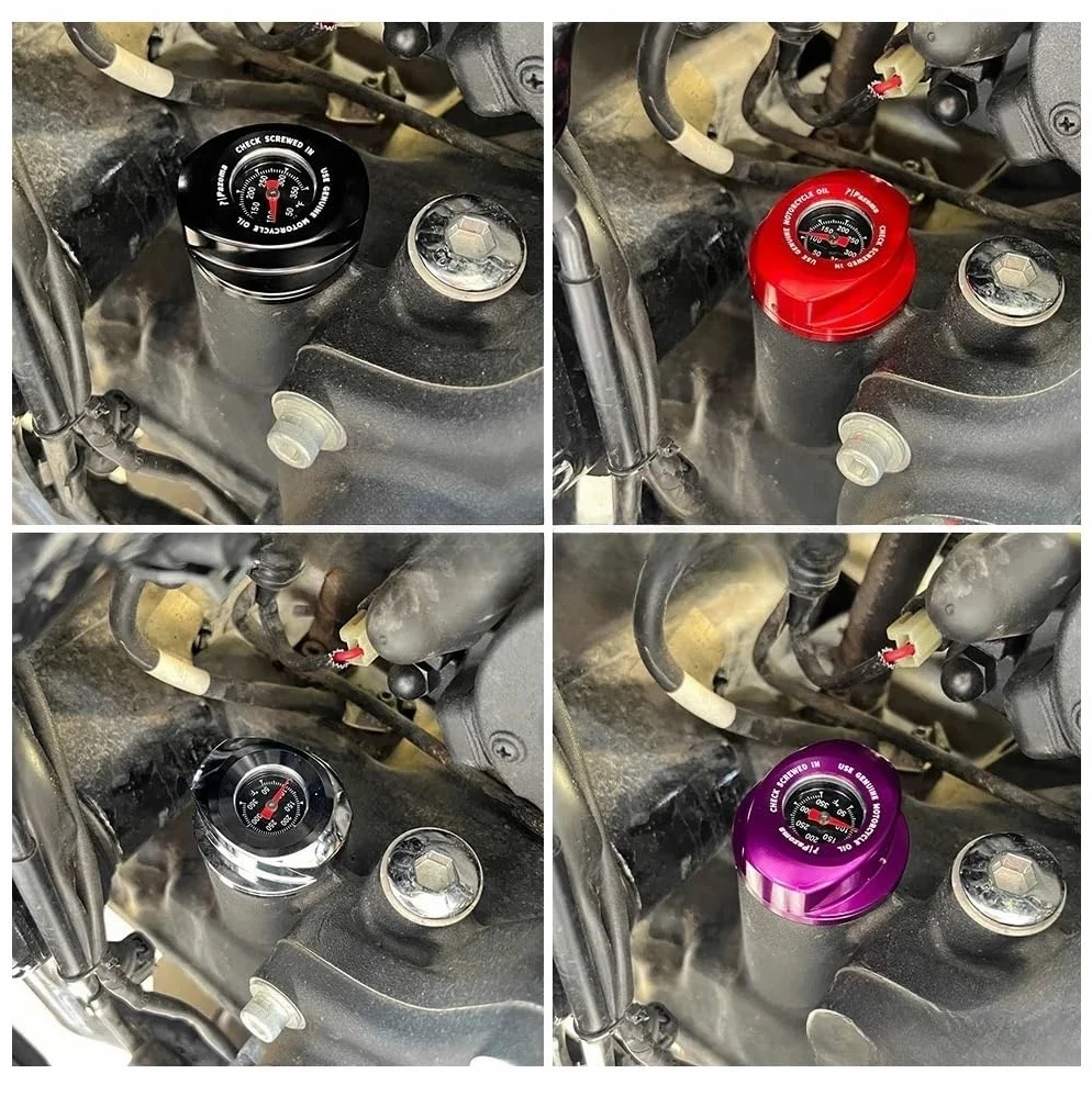 para Road para King para Electra para Tri para Road para Glide para FLHR para FLTRT Varilla Nivel Aceite Motocicleta con Indicador Temperatura Aceite Varilla(Purple)