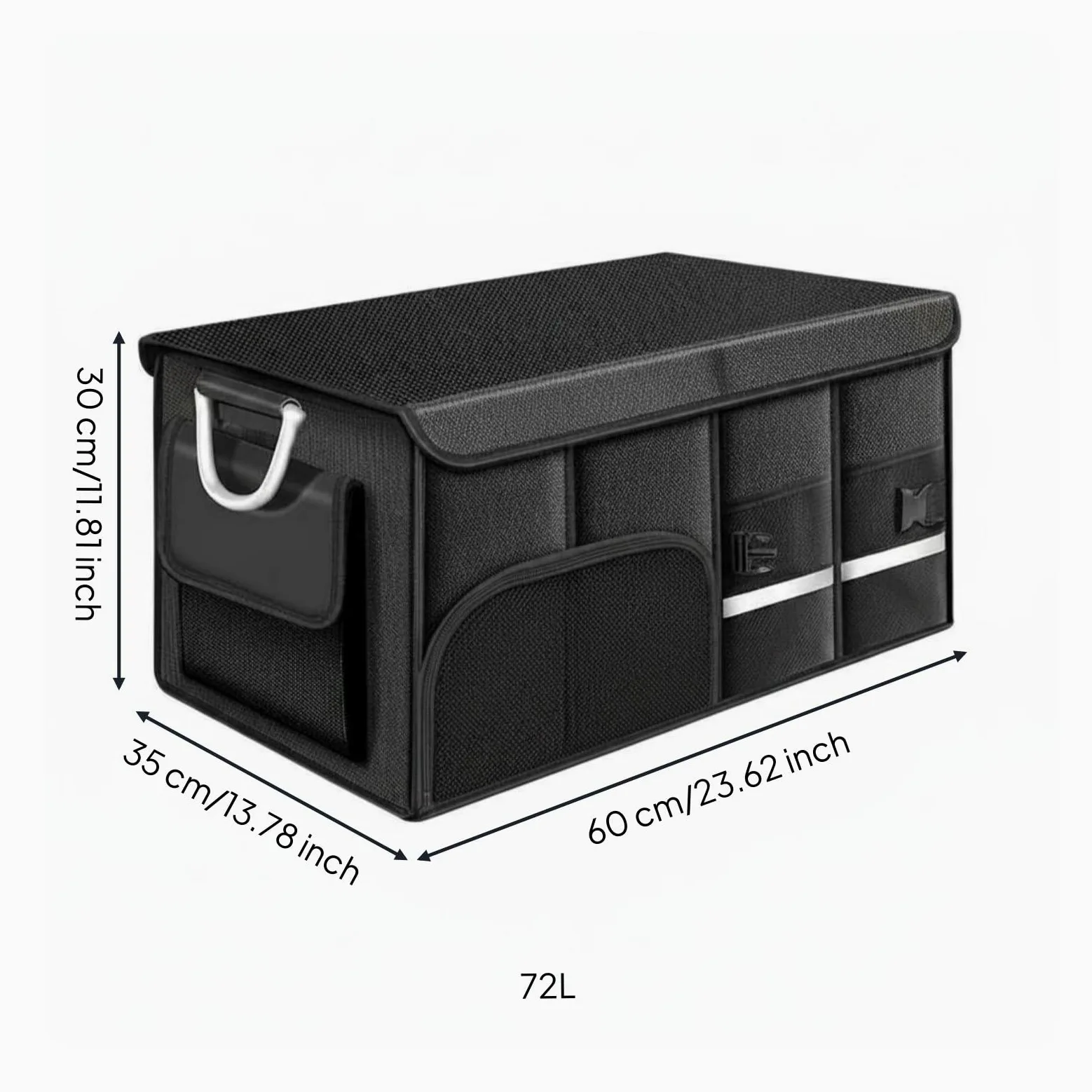 Organizador de Maletero Plegable para Exterior, Negro, 72L