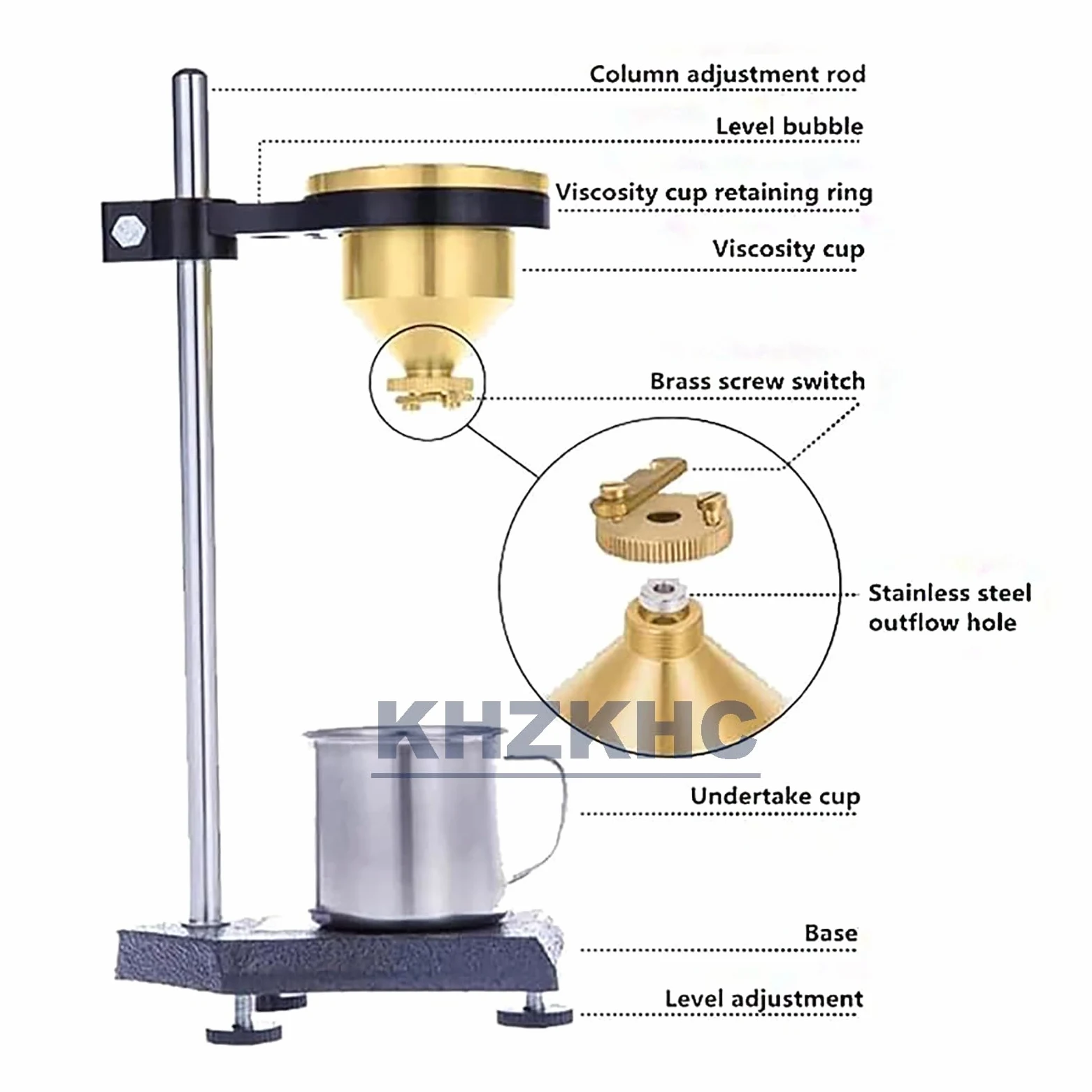 Viscosímetro Flow Cup para una medición precisa de la viscosidad, ideal para pruebas de pintura y barniz