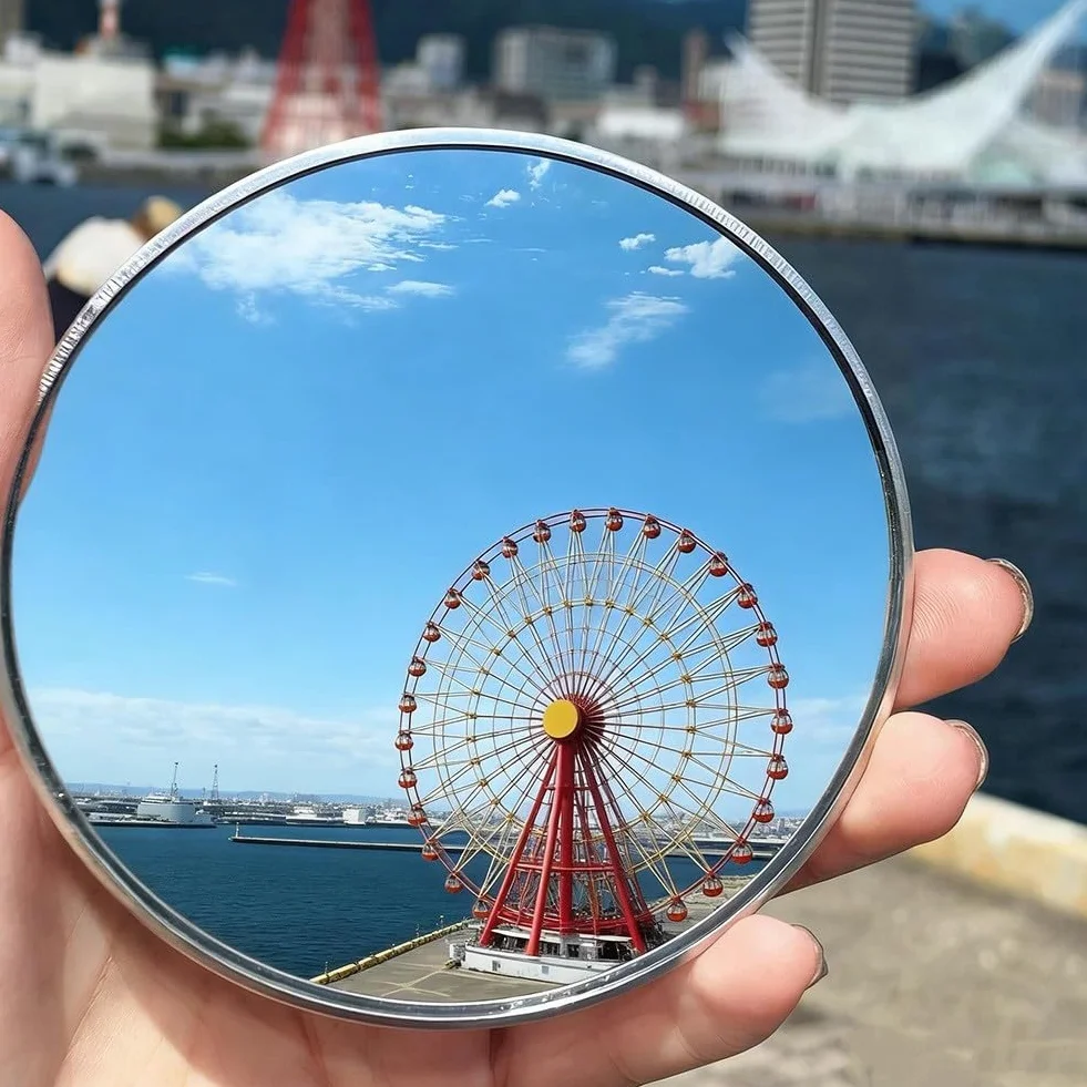 Espejo para selfie portátil redondo convexo 7.5 cm fotografía de viaje