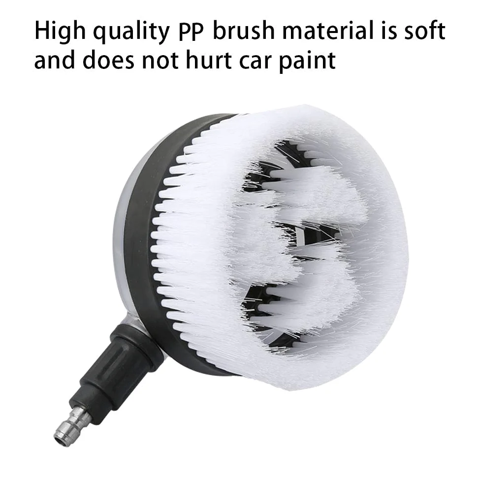 Sooprinse Kit de cepillo giratorio de lujo para lavado de coche, 1/4 de pulgada, conexión rápida, cepillo de lavado por inmersión para limpieza de superficies de coche, vidrio, suelo de madera,