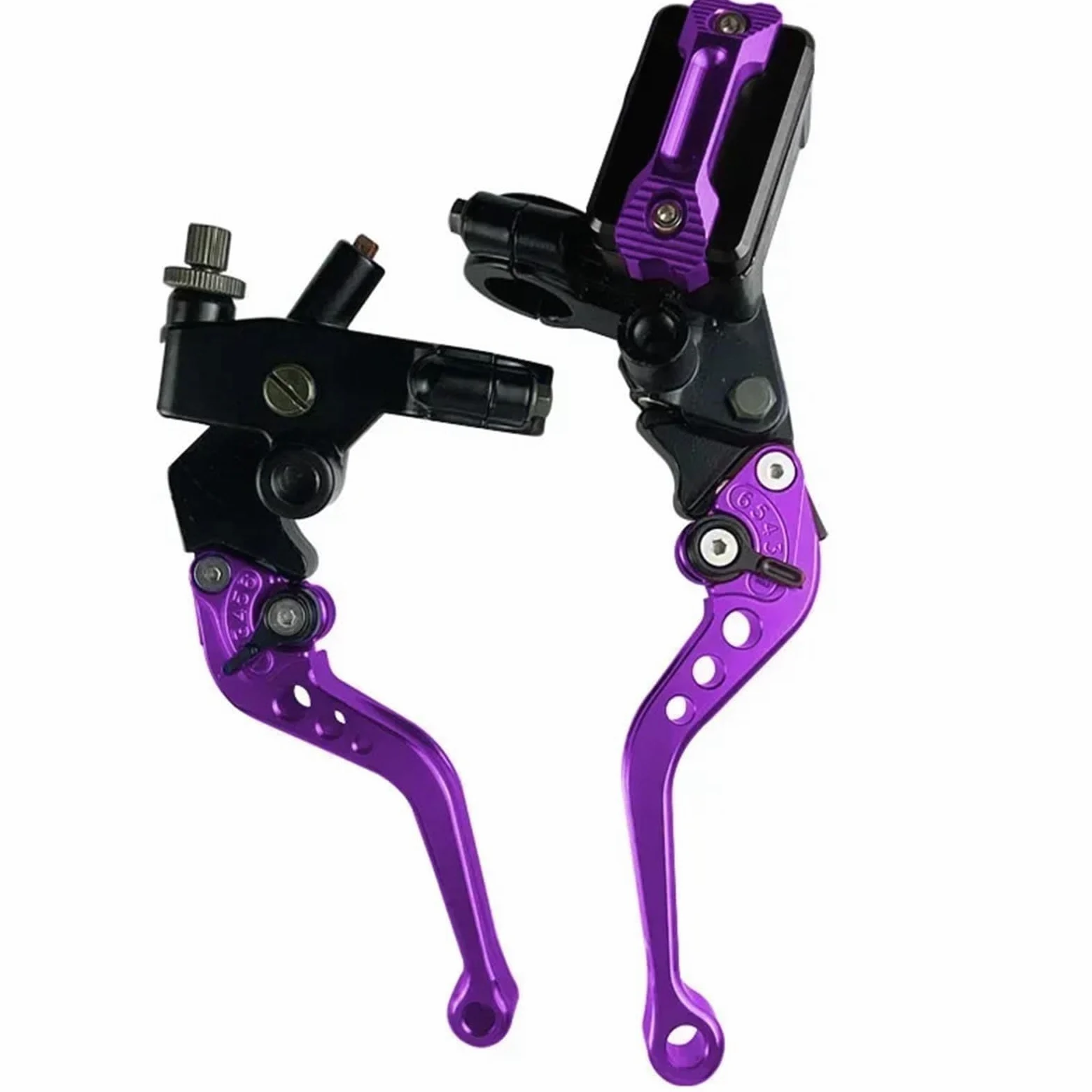 SDTW CNC un par 7/8 "22 mm Universal Motocicleta Freno Maestro Palanca Cable Embrague depósito for Bicicleta Deportiva(Purple A)
