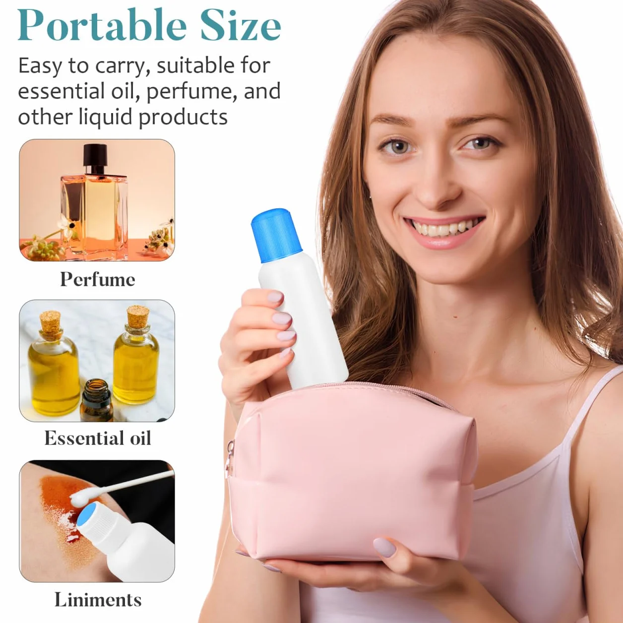 Jojofuny Botellas Aplicadoras Cabeza de Esponja 100 Ml Set 4 Unidades Envases Plásticos Anti-Fugas para Líquidos Cosméticos Aceites