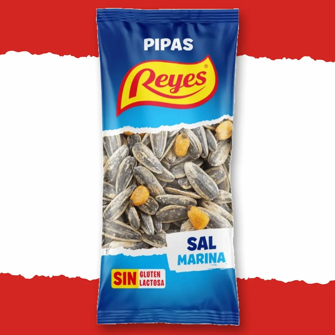 Pipas Reyes Caja 15 Bolsas x 80g Pipas Girasol Tostadas con Sal Frutos Secos Naturales Snack Saludable Aperitivo Clásico Español