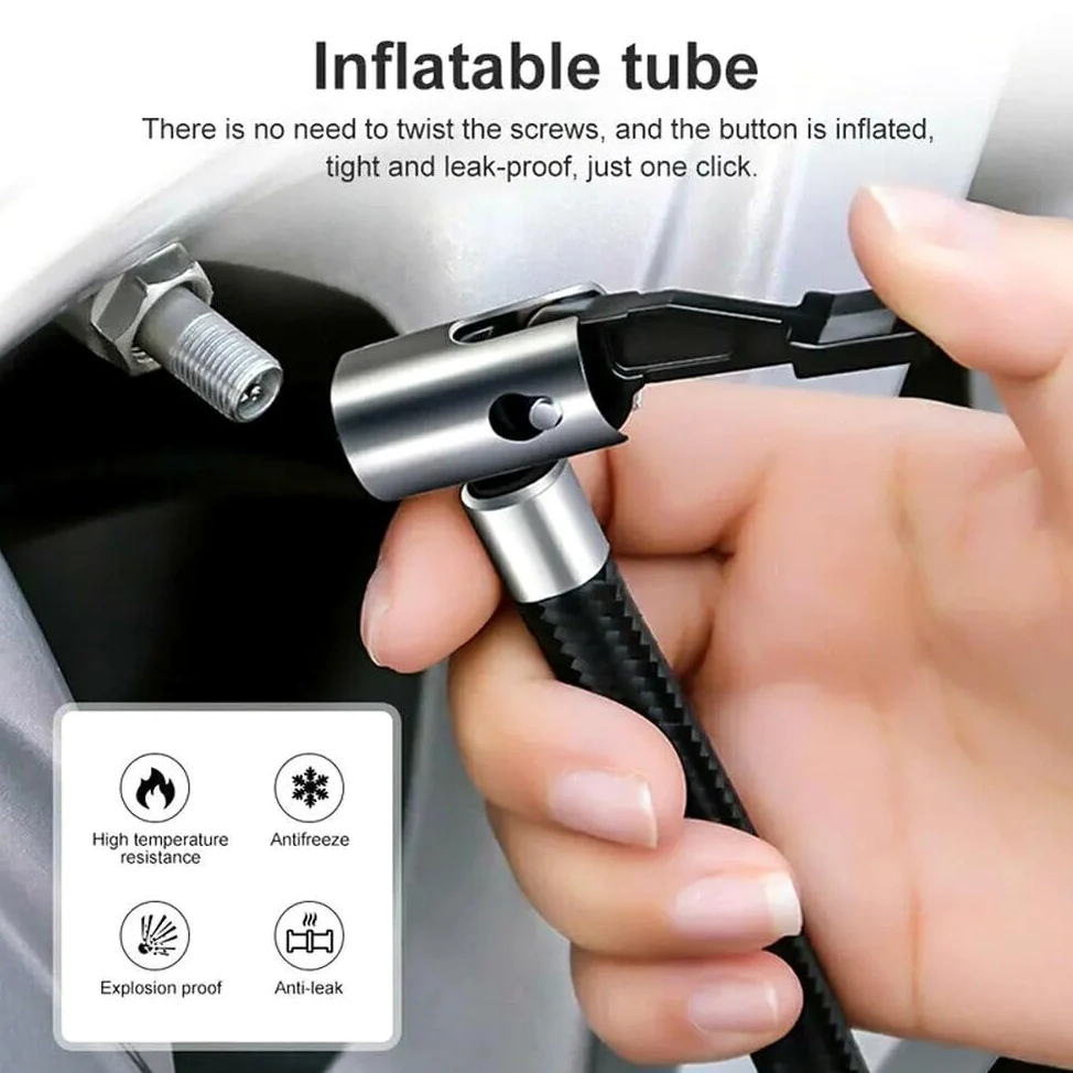 Inflador Ruedas Coche Inflador de neumáticos de Coche con Pantalla Digital, compresor de Aire portátil de 12V CC con luz LED Compresores de Aire portátiles