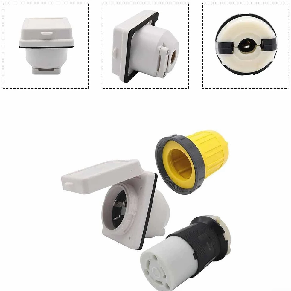 Entrada de alimentación resistente a la intemperie 30 A 125 V conector de bloqueo de rotación hembra para RV barco marino remolque