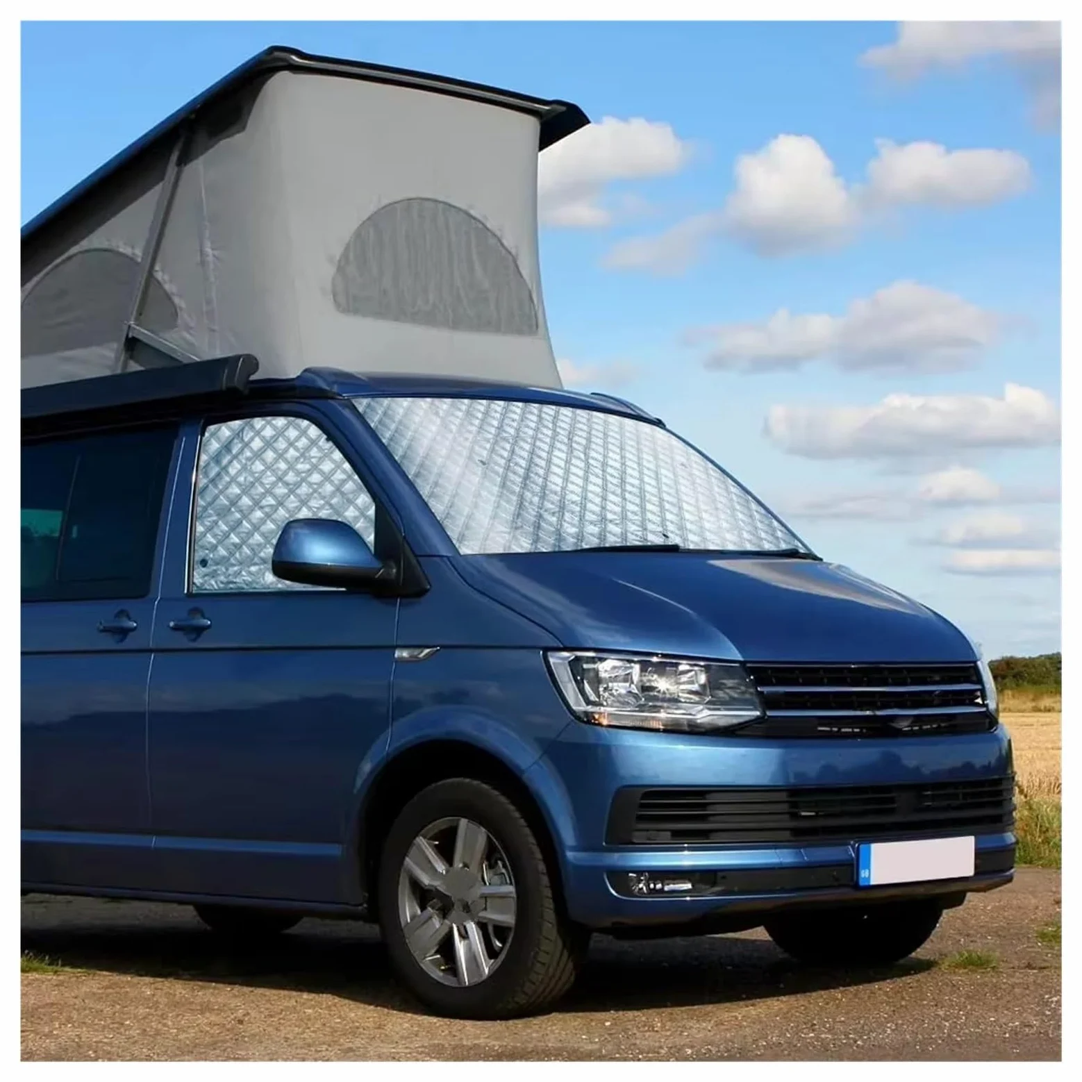 Cubierta De Parasol Automóvil para VW para T5 para T6 Parasol Parabrisas Visera Cubierta Protección Coche Interior Térmico Ventana Ciega Conjunto De Cubierta