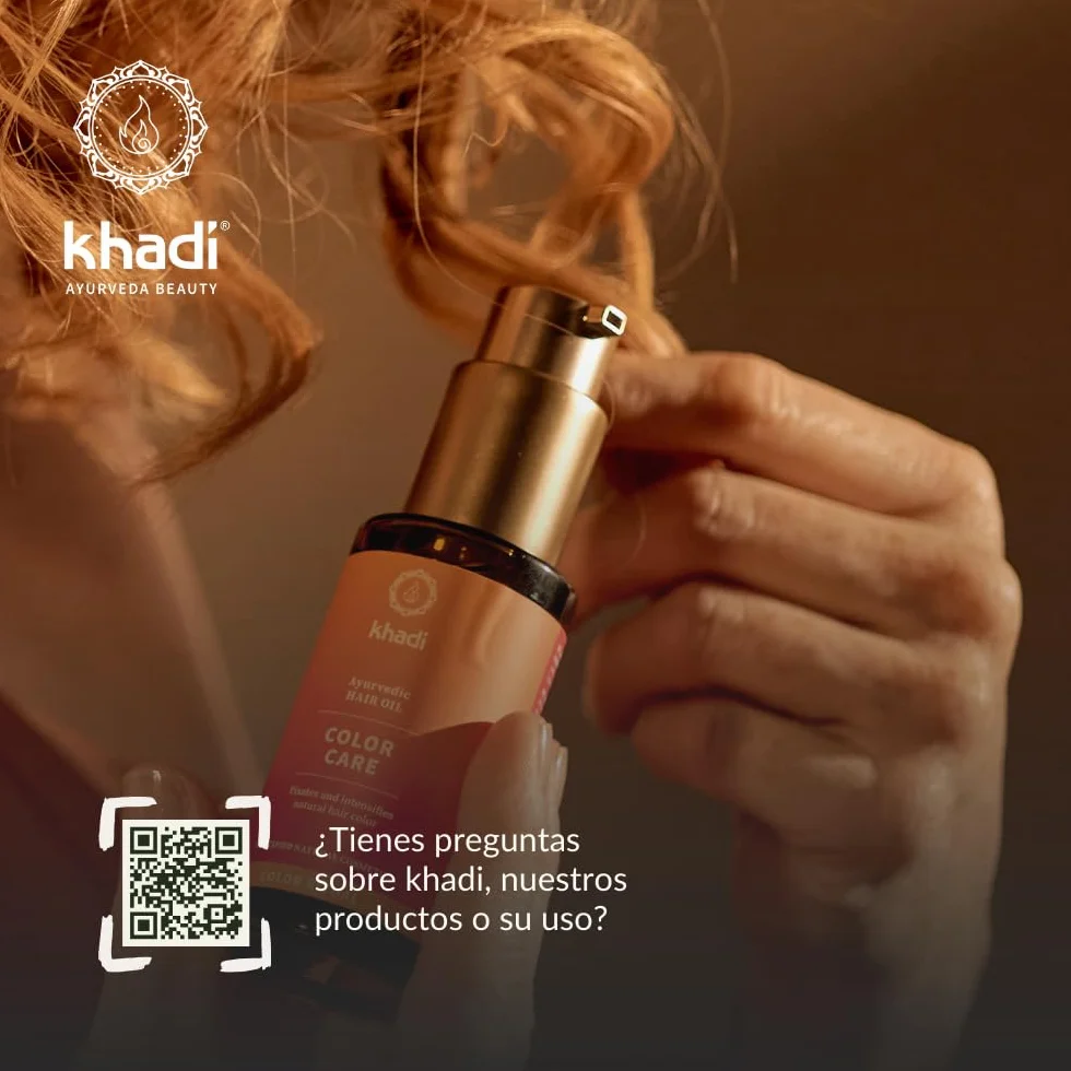Khadi Aceite Capilar Color Care 50 ml - Tratamiento para Fijar Color Vegetal, Brillo y Protección UV
