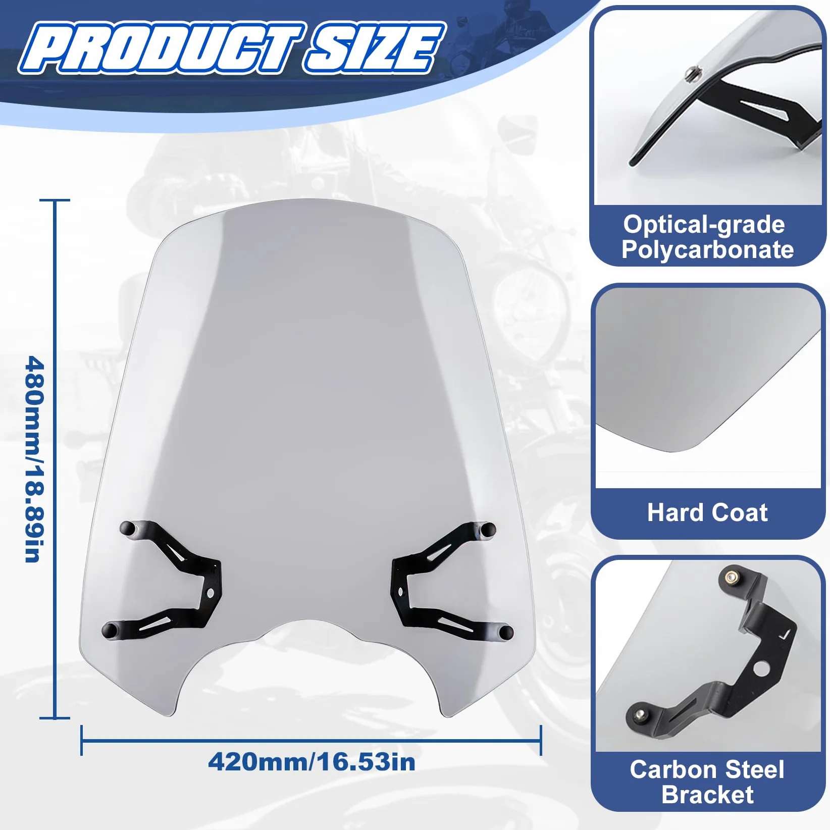 XX eCommerce motocicleta Parabrisas flujo de aire deflector de viento kit de carenado delantero compatible con K-awasaki Vulcan S650 VN650 EN650 S 650 VN EN650 2015-2022 16 17 18 19 20 21(humo ligero)