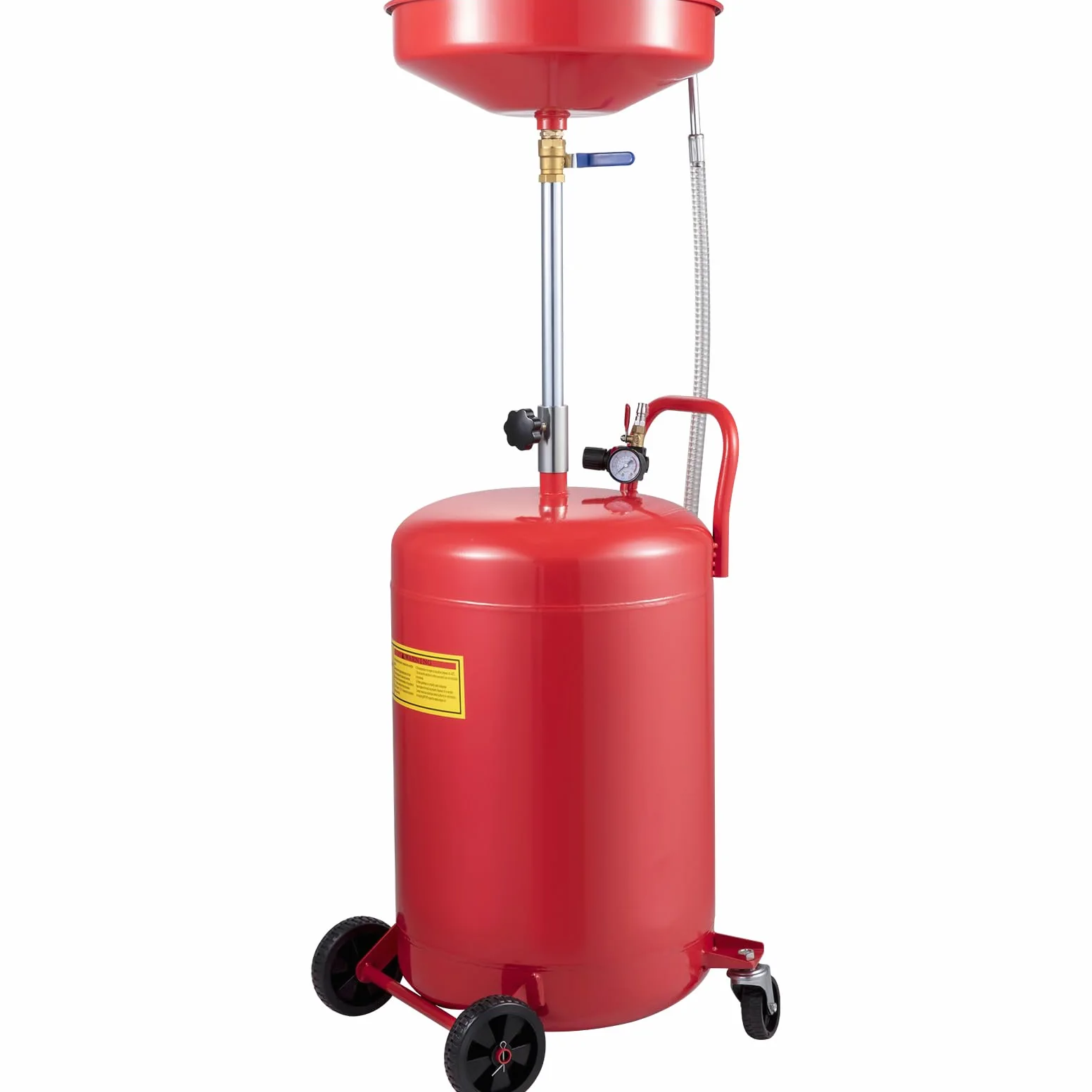 VEVOR Tanque de Drenaje de Aceite Usado de 80 L contenedor portátil de Drenaje de Aceite Drenaje de Transferencia de Combustible Fluido Altura de Embudo Ajustable con válvula reguladora de presión