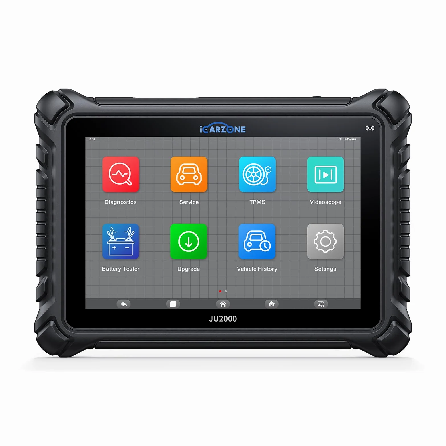 JU2000 Máquina Diagnosis Coche, Escáner de Todos los Sistemas con Bluetooth, 50 Servicios, Codificación ECU, Prueba Activación, Auto Vin, CANFD, DoIP, Programación TPMS, Actualización WiFi