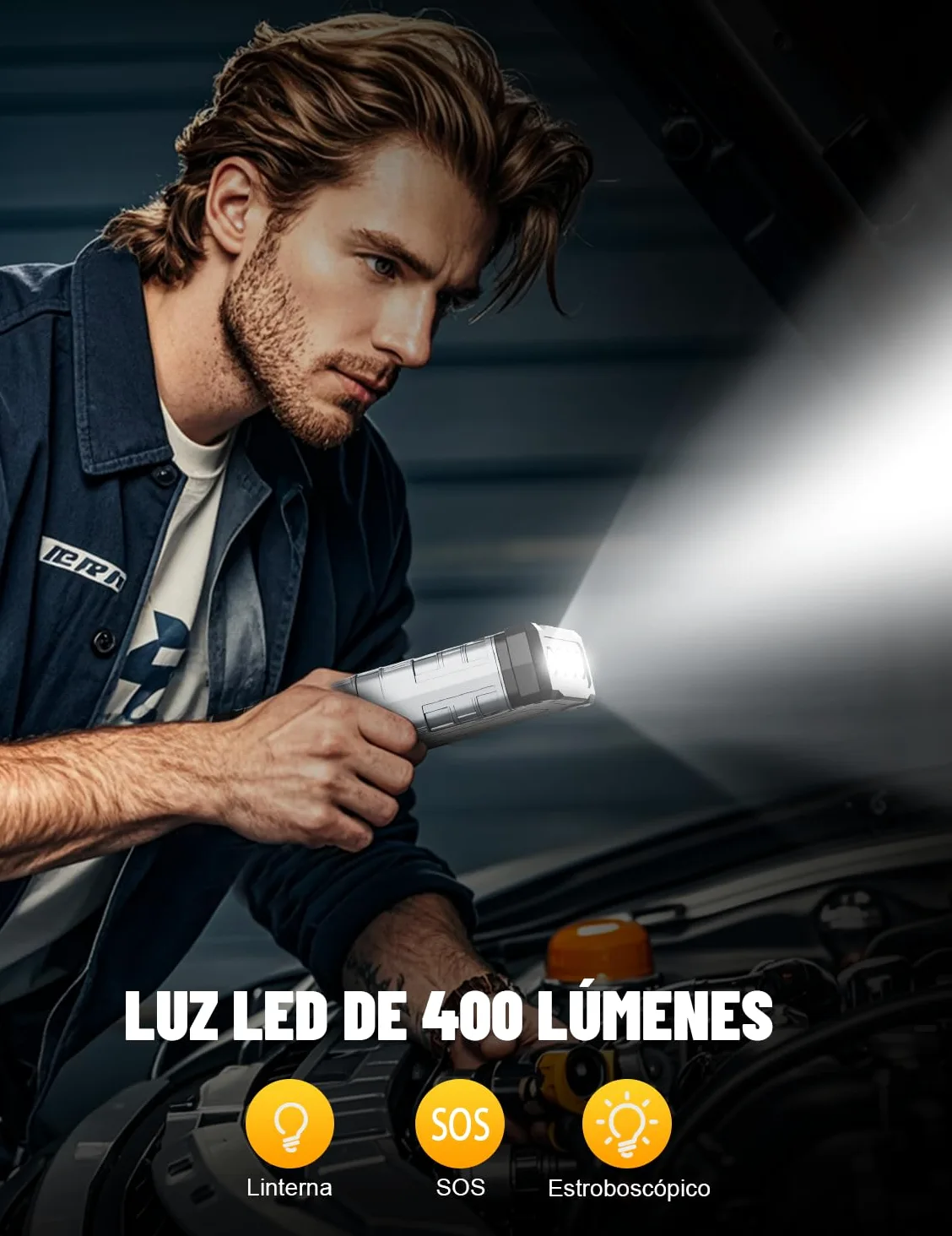 Arrancador de Coche, 10000A Arrancador de Baterías de Coche, 12V Arrancador de Portátil con para All Gasolina o 10L Diesel, Clips de Seguridad Inteligentes, Portable Jump Starter con Linterna LED