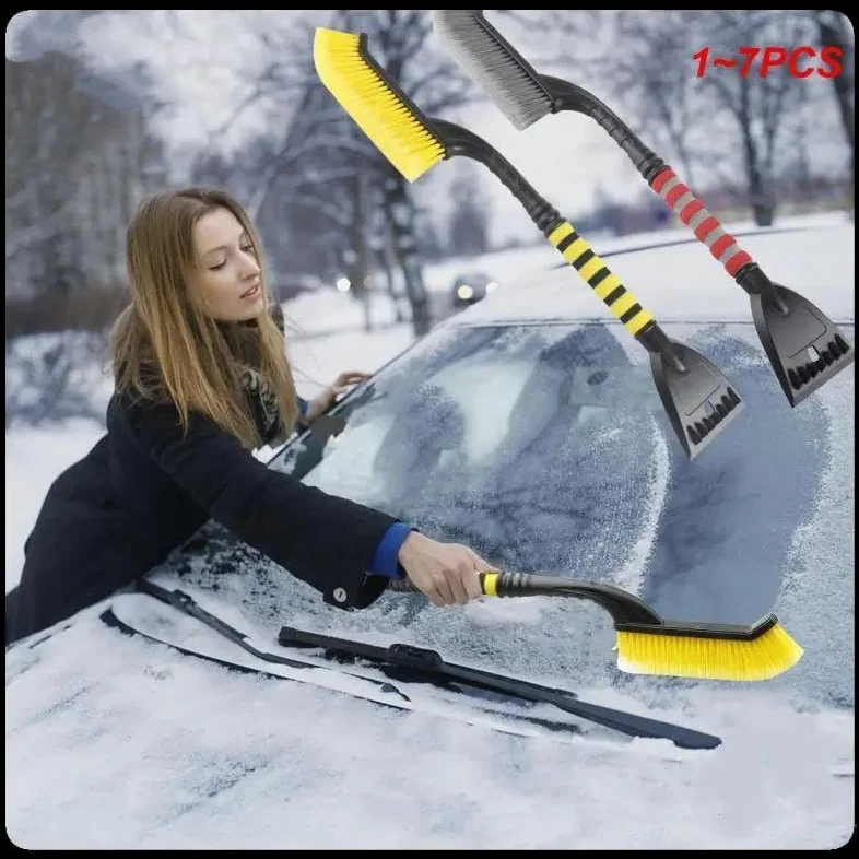 Rascador de hielo para coche Rascador Nieve Coche Herramienta Limpieza Nieve Ventana Y Parabrisas Cepillo Eliminación Nieve Rascador Hielo Para Invierno 1 ~ 7 Uds Rascadores de hielo para coche(Red Gr