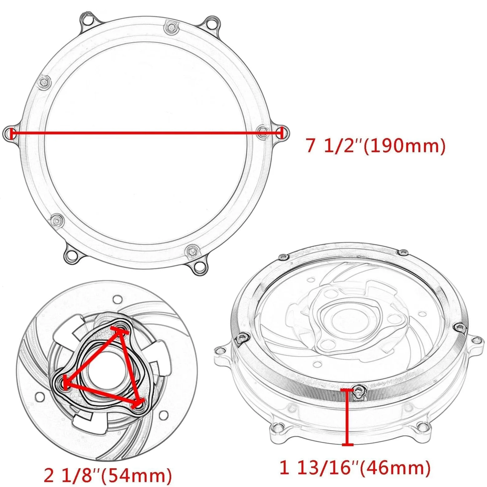 Accesorios Motocicletas Kit De Protector Muelle Embrague Y Placa Presión para Ducati para Panigale V4 (2018-2022)(Rosso)