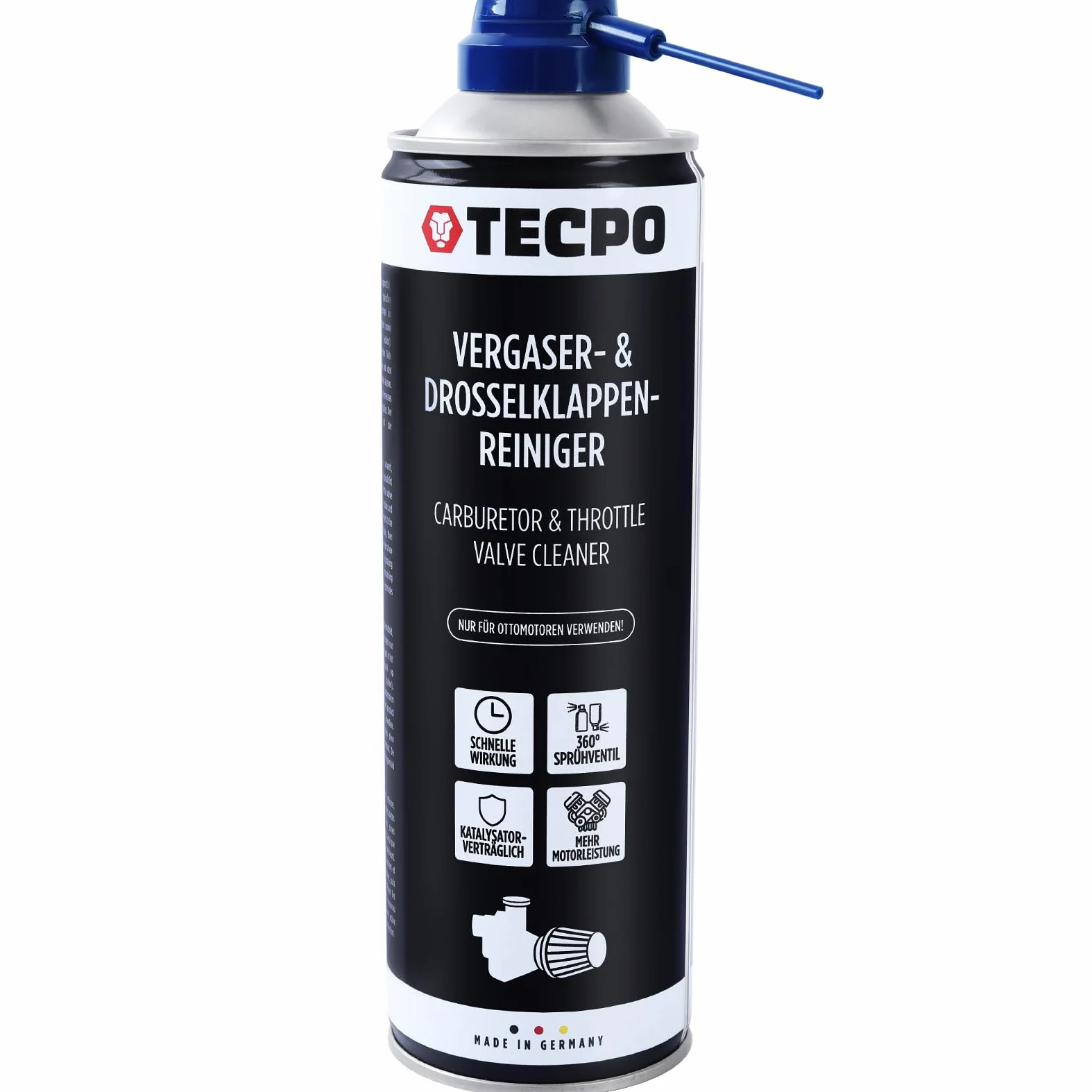 TECPO Limpiador de carburadores y válvulas de mariposa, 24 x 500 ml, disolvente AGR, limpiador de válvulas de carburador, inyectores, limpiador de boquillas, limpiador de aspiración