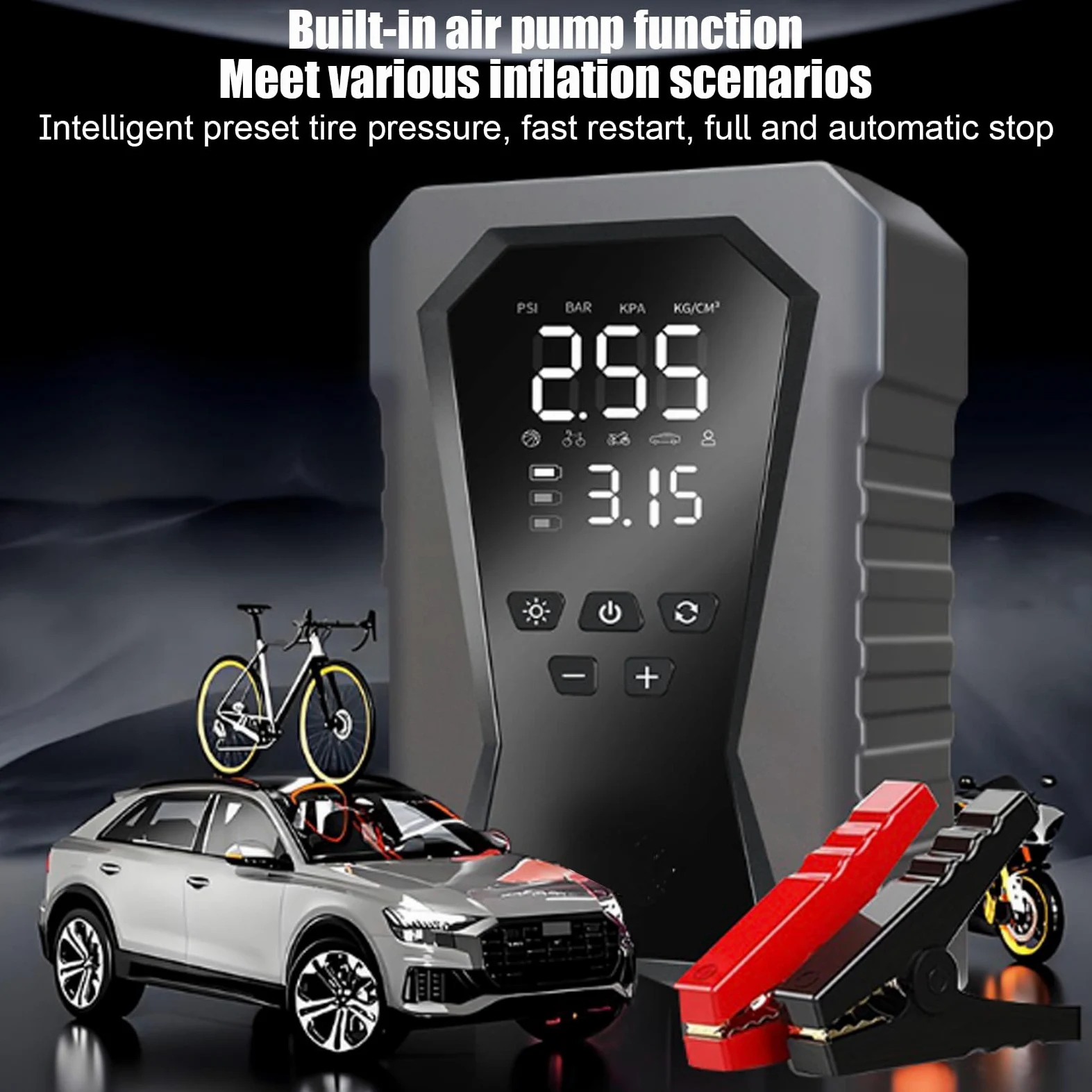 Arrancador Portátil Para Coche Batería Recargable Para Arranque | Pack De Batería De Arranque De 12V Moto, , Camping, Viaje, Aire Libre, Taller, Mantenimiento