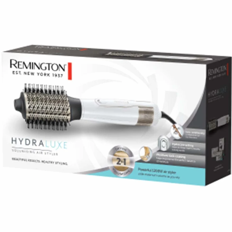Remington Hydraluxe Cepillo de Aire Voluminizador AS8901, 1200 W, 3 Temperaturas, 2 Velocidades, Blanco