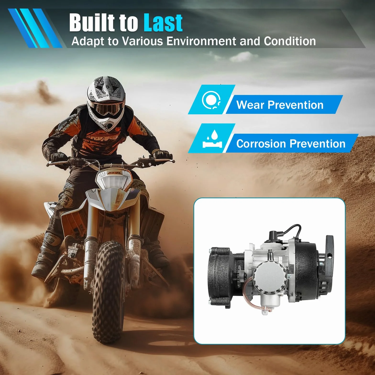 Mini motor de 49 cc, motor de 2 tiempos, motor completo, mini engranaje, carburador de bolsillo, motor de un solo cilindro, motor completo, para mini Pocket Dirt Bike ATV