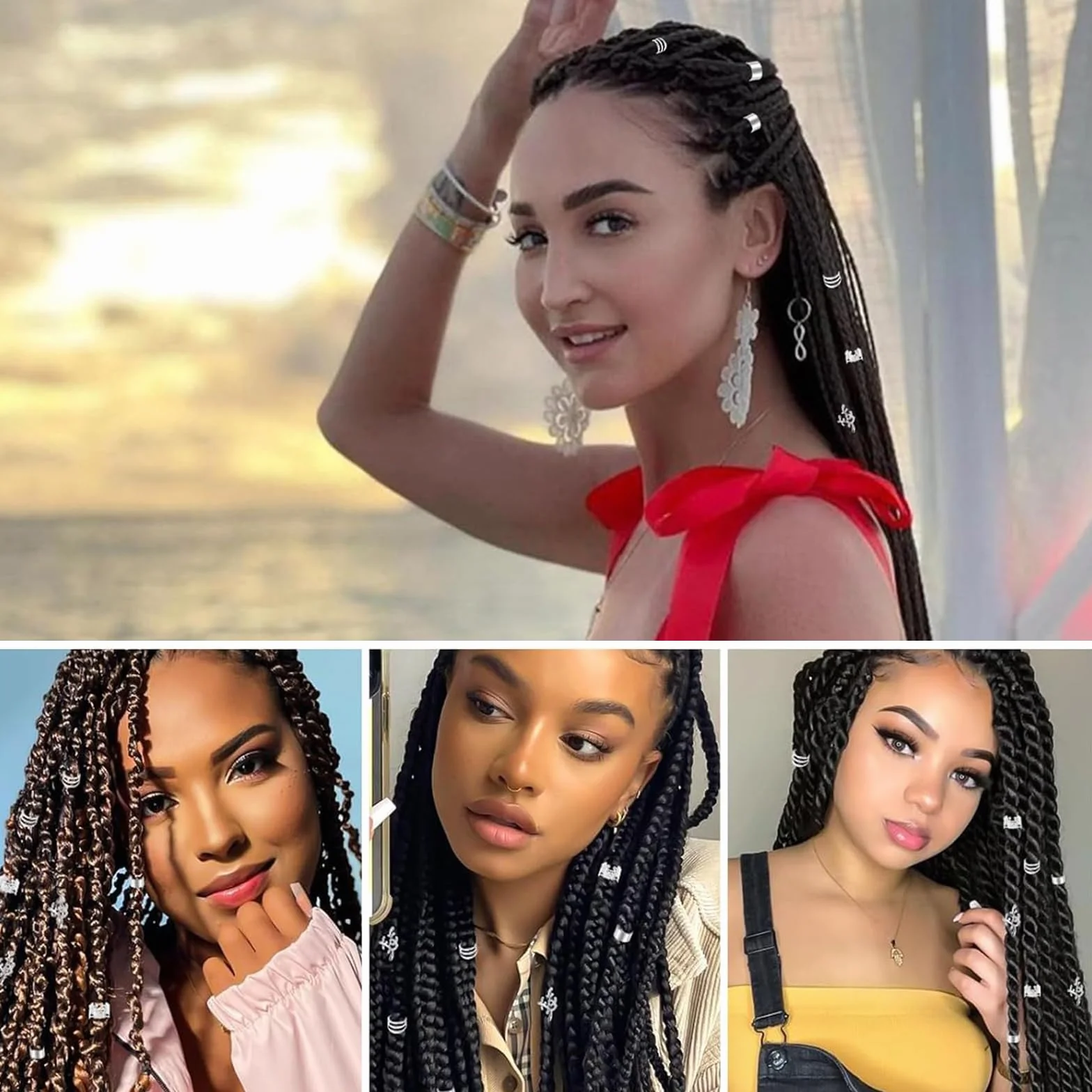 Accesorios Pelo Trenza 120 Piezas Cuentas Cabello Rastas Ajustables Mujer Hombre Decoración Fiestas