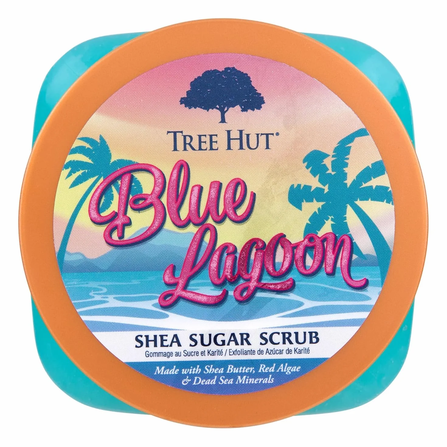 Tree Hut Blue Lagoon Exfoliante de azúcar de karité 18 onzas exfoliante corporal hidratante