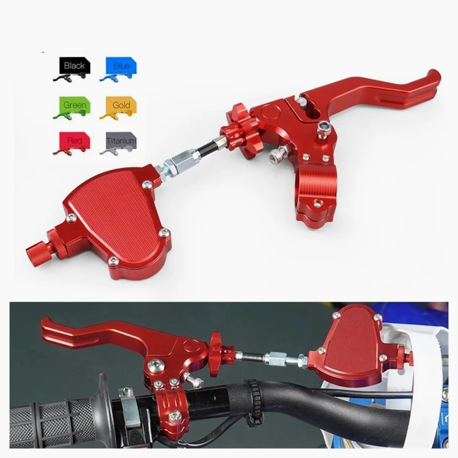 Palanca de embrague de freno Para Sistema de cable fácil extracción para palanca embrague acrobacias cortas para Honda CBR 600RR 1000RR,para Yamaha(Azul,A set)
