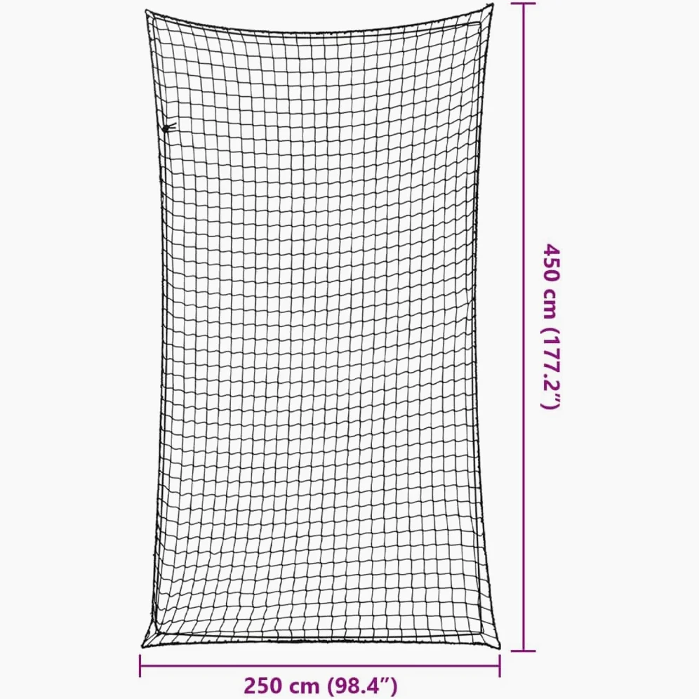 Mangloder Red de remolque con cuerda de goma negra 4,5 x 2,5 m PP para vehículos, camiones, SUV, furgonetas, autocaravanas, maletero, red de equipaje, seguridad de carga, resistente a la intemperie