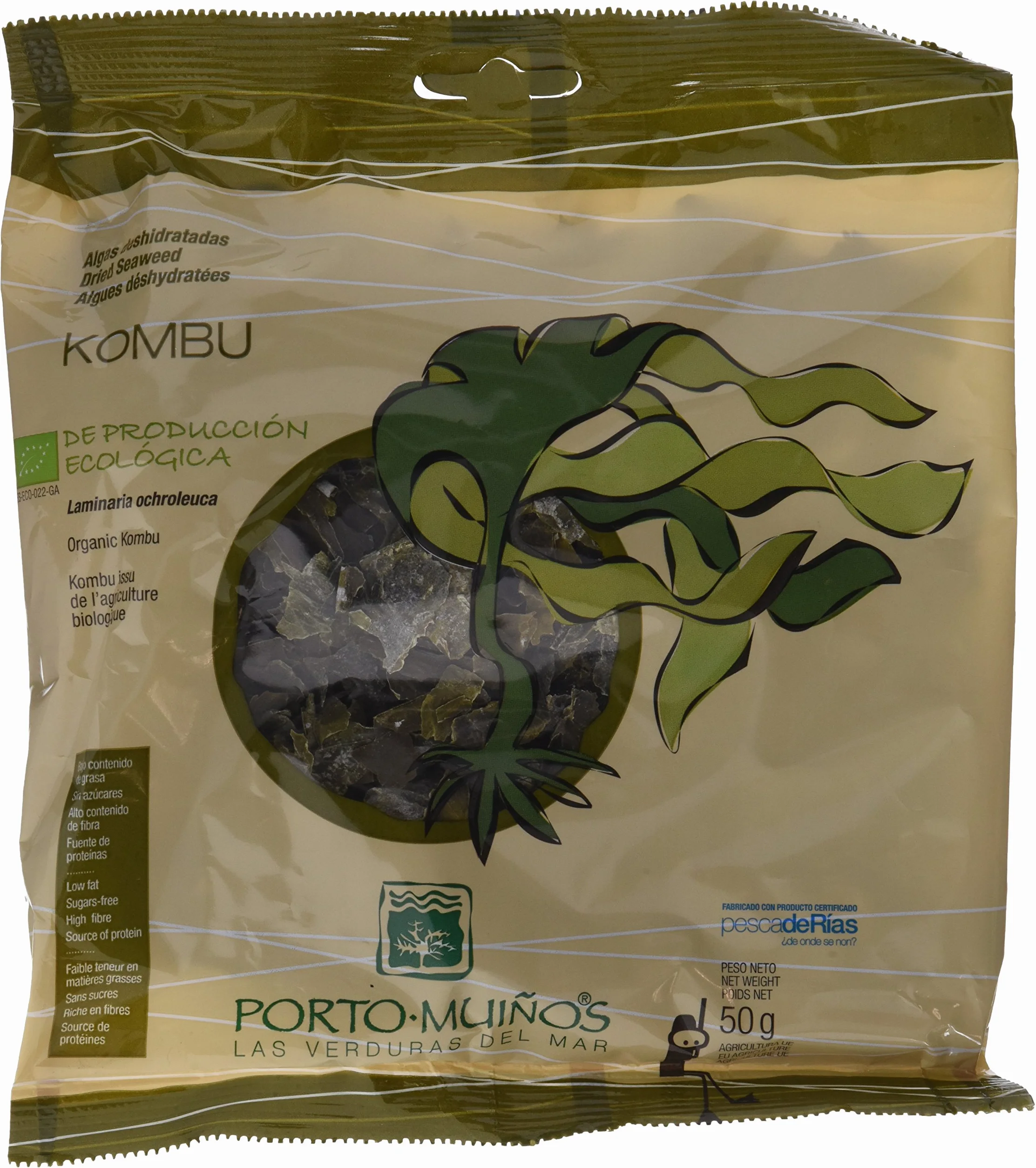 Porto Muiños Alga Kombu Deshidratada 2 x 50 g Paket 100 g