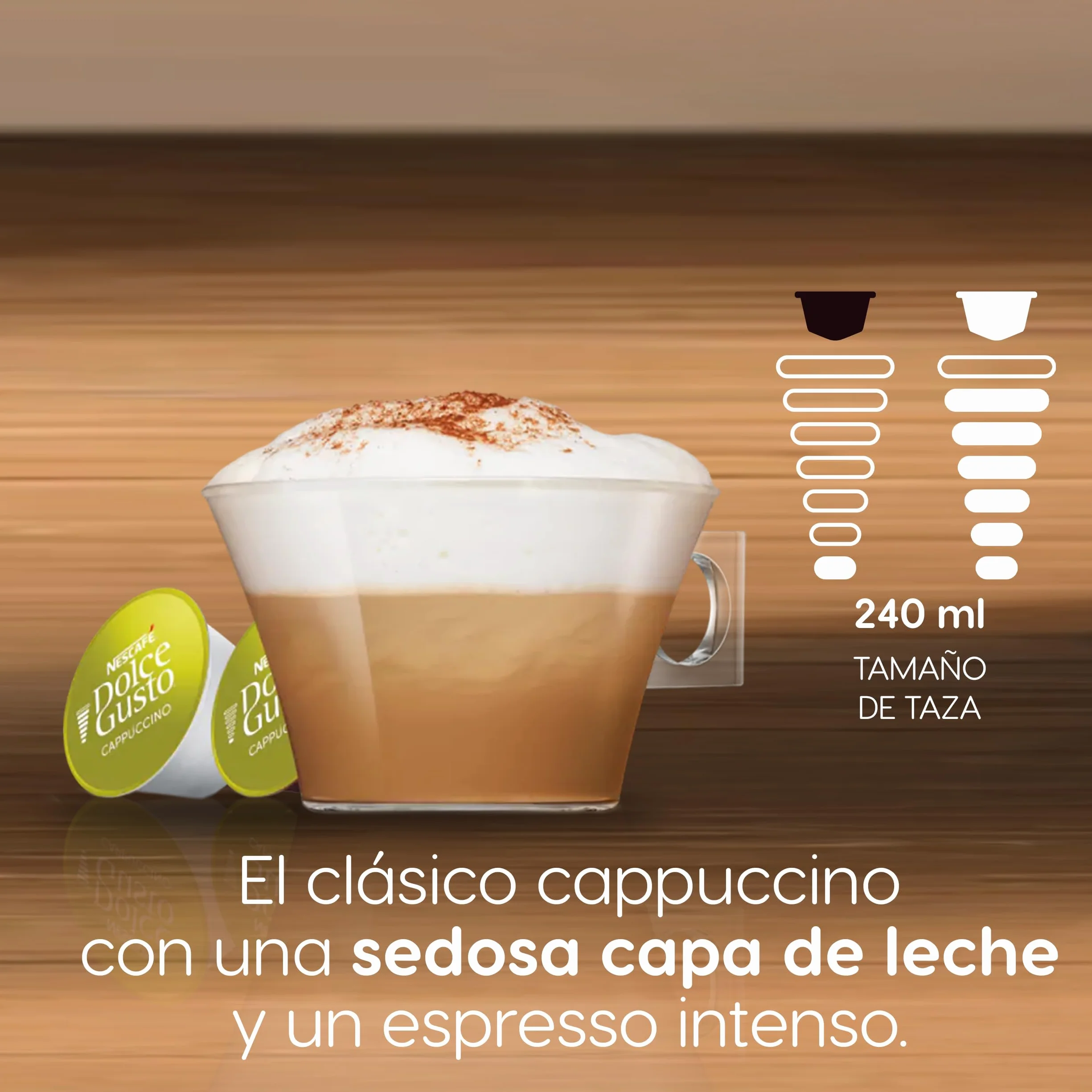 NESCAFÉ Dolce Gusto Cappuccino Cápsulas de Café 90 Cápsulas 45 tazas Clásico Italiano