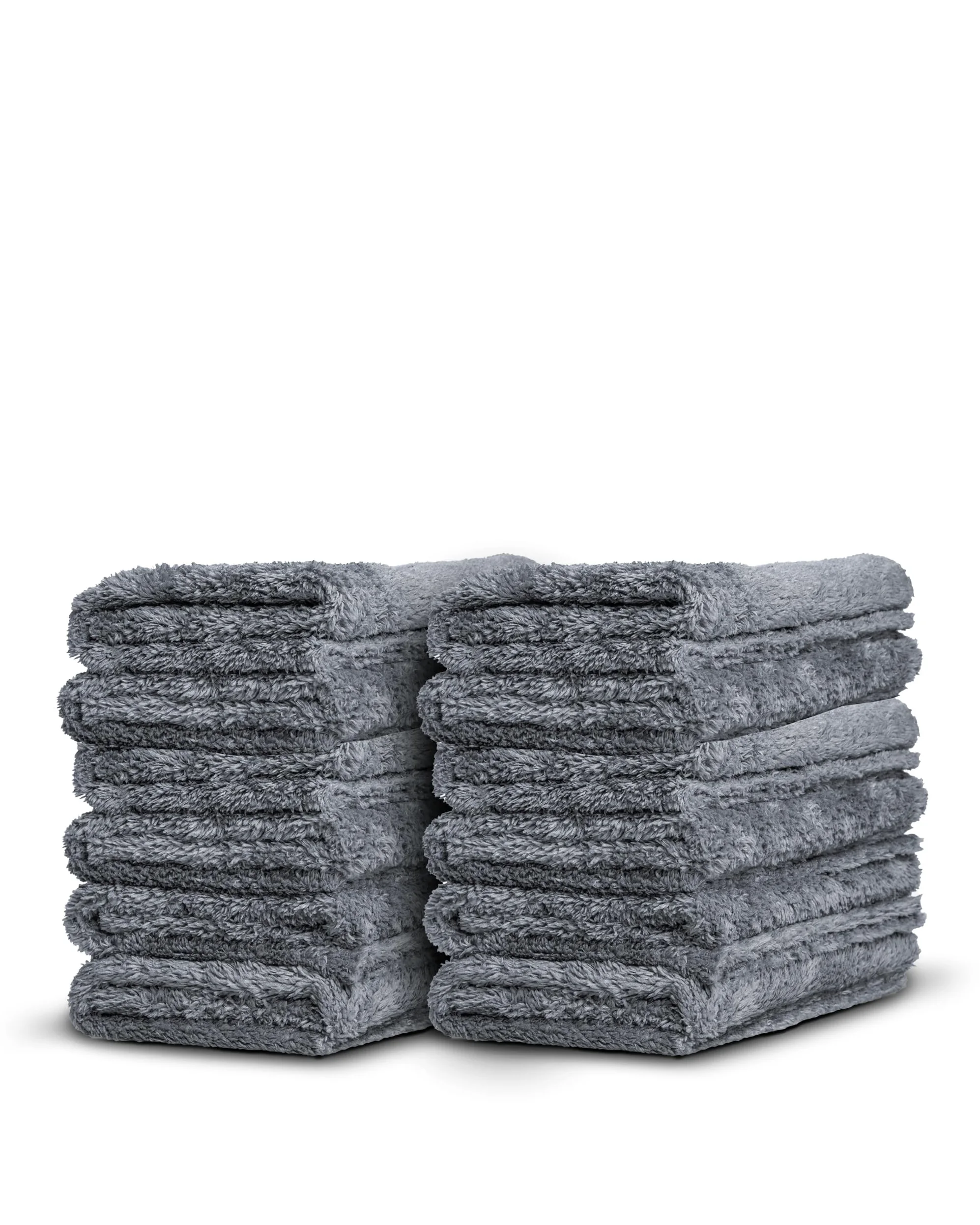 Adam's Borderless - Toalla de Microfibra sin Bordes Color Gris, 480 g/m², Microfibra de Felpa de 16 x 16 Pulgadas, Tacto Delicado para Las Superficies más delicadas (Paquete de 12)