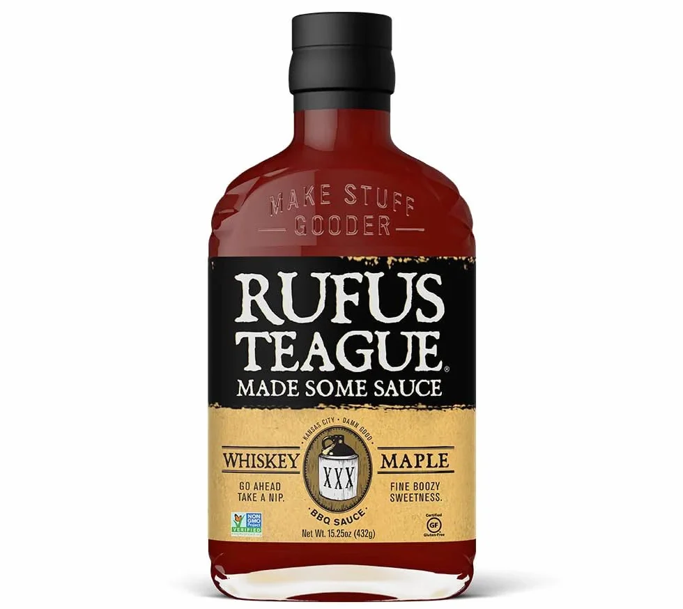 Rufus Teague Salsa BBQ Whiskey Maple 432g – Salsa barbacoa dulce-ahumada con sirope de arce y whiskey