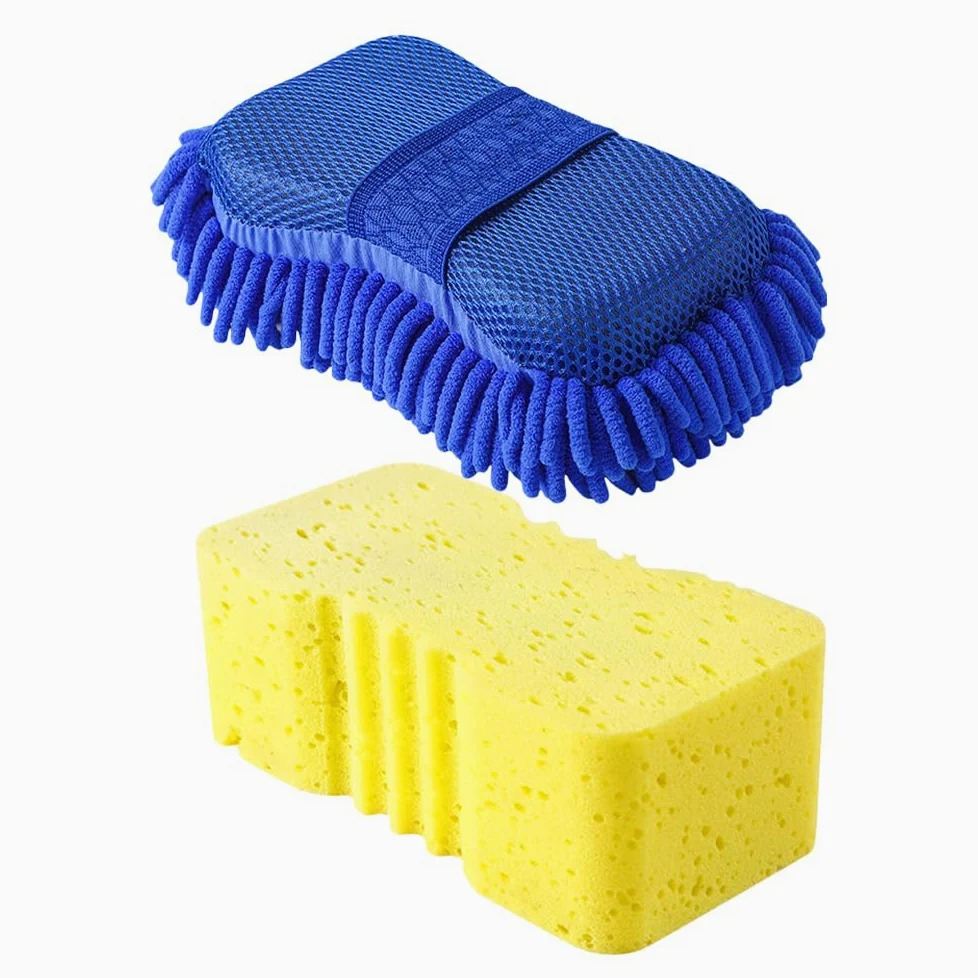2piezas Esponjas De Lavado De Autos Toalla De Microfibra Unidades Antirrayas Alta Densidad Absorbentes para Limpiar Autos Camiones SUV y Botes