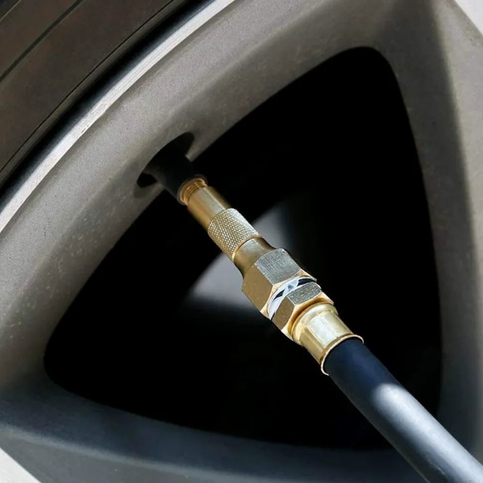 AGAATI Inflador de neumáticos Digital con manómetro, portabrocas de Aire de 200 PSI y Accesorios para compresores de Alta Resistencia con Manguera de Goma y acoplador de conexión rápida