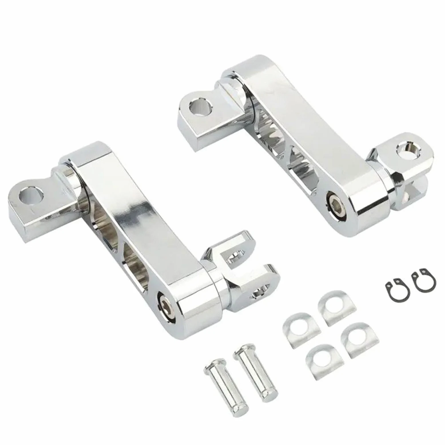 Reposapiés Ajustables Para Motocicleta, Abrazadera Para Pie, Soporte Para Extensiones, Kit De Montaje, Clavijas Para Carretera, Macho Estriberas(Chrome)