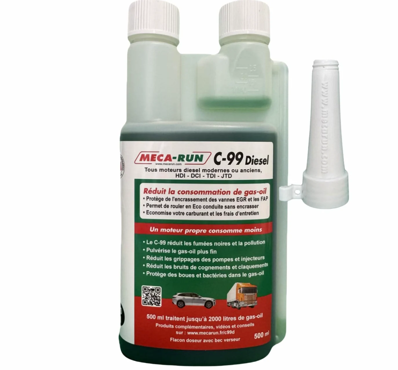 Meca-Run C99, Aditivo Diesel, 500 ml