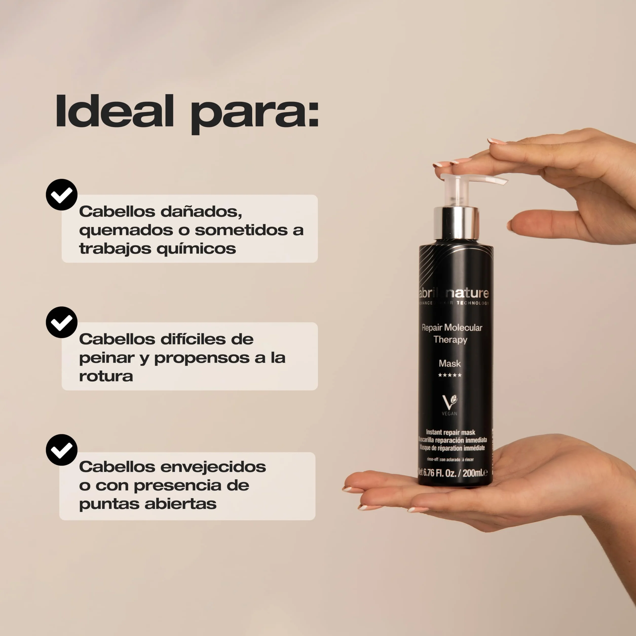 Mascarilla Profesional Molecular Therapy Cabellos Dañados Reestructura Repara Rellena Fibra Capilar 200 ml