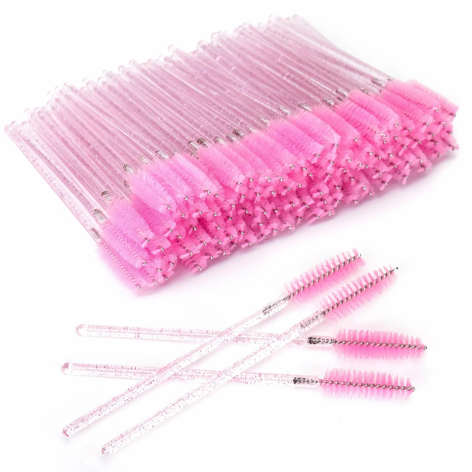 Cepillos de Pestañas Desechables Rosa 100PCS G2PLUS para Extensiones y Maquillaje de Ojos