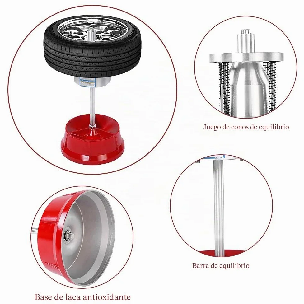 Equilibrador de Ruedas Portátil Universal para Coches y Camiones, Máquina Equilibradora Automática, Acero y Plástico