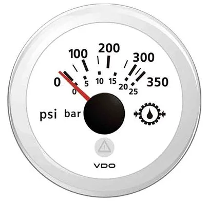 VDO - Indicador de presión de aceite, 0-25 bar, 350 PSI, color negro