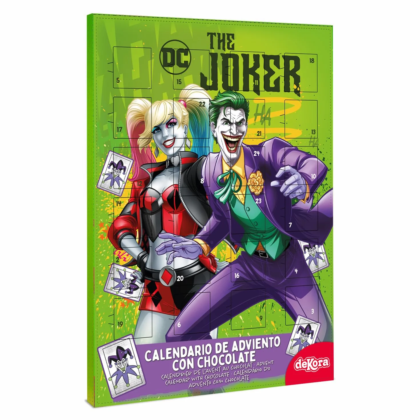 Calendario de Adviento Joker y Harley Quinn 24 Chocolatinas 50g Chocolate con Leche Navidad