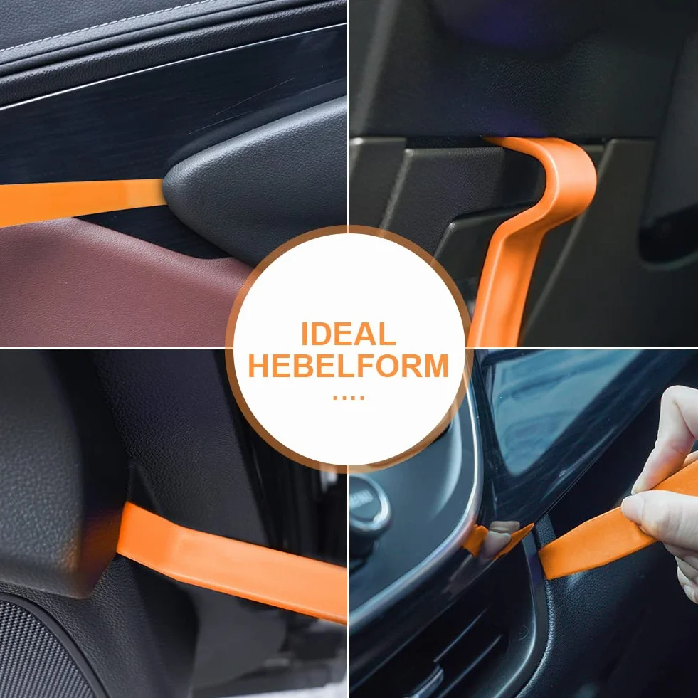 flintronic Kit de Herramientas Desmontaje Coche, 4PCS Herramienta de Desmontar, Desmontadores de Plastico del Panel Frontal del Coche, para Desmontar Audio Vehículo Radio Interior Recubrimiento.