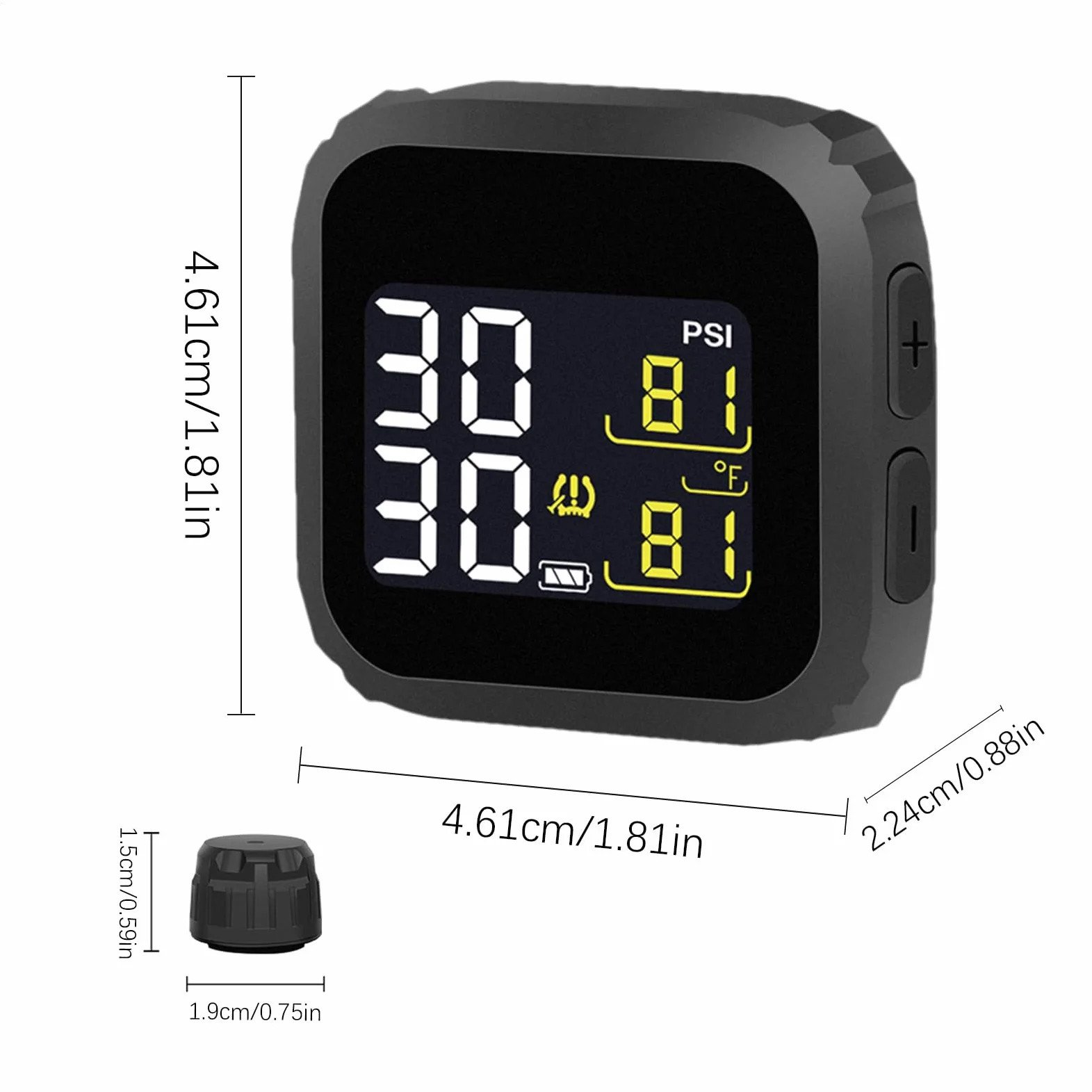 Manómetro digital de neumáticos - Monitor portátil en tiempo real, manómetro de presión de los neumáticos, para automóviles viajes por carretera reparación mantenimiento vehículo bicicleta auto camión