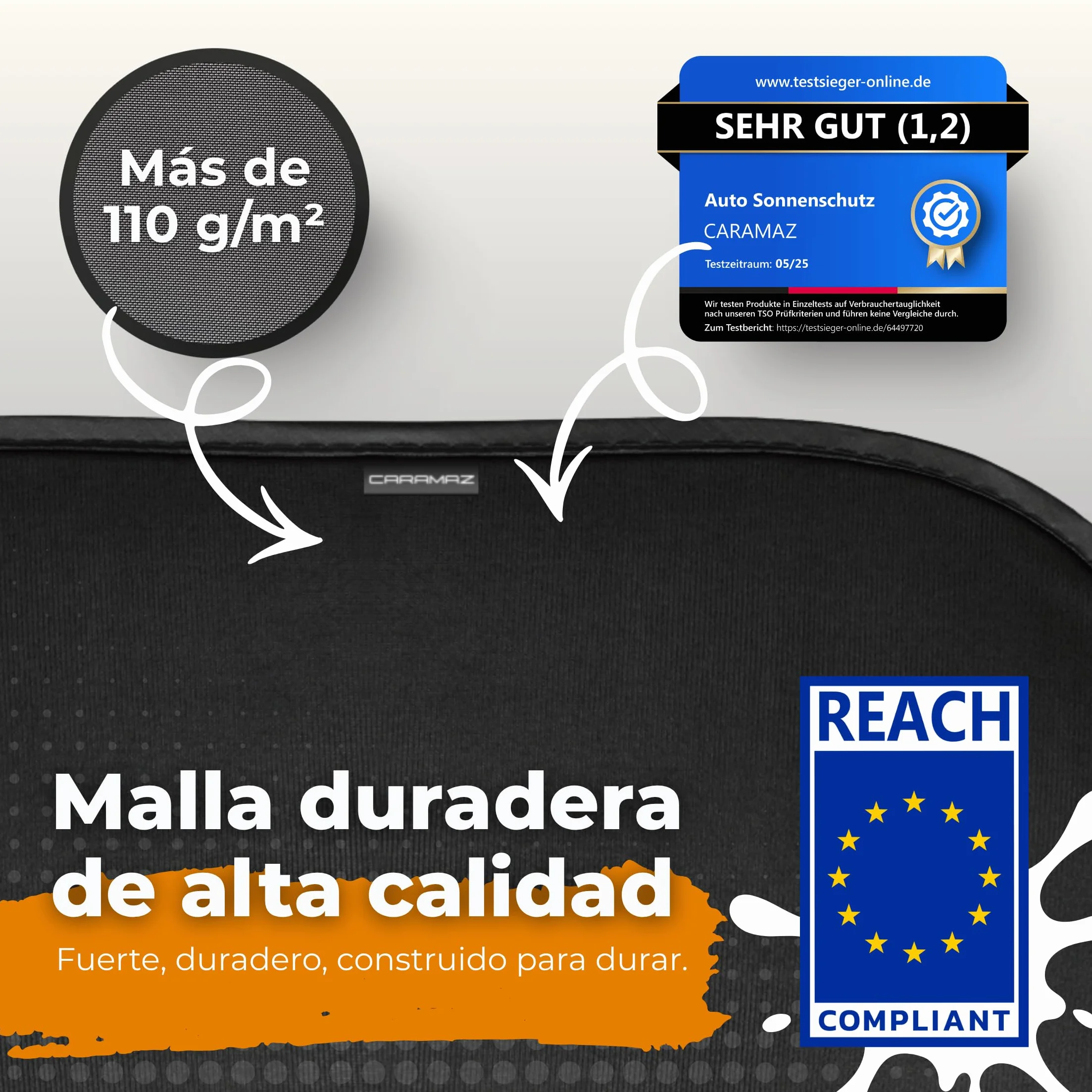 Parasol Coche Protección UV Certificada Óptima Oscuridad Autoadhesivo 51x31 cm Negro para Bebés y Mascotas