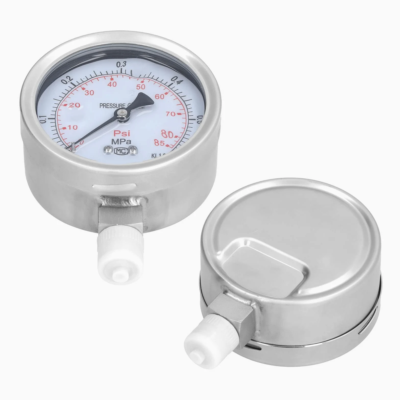 Y-100BF - Manómetro de vacío de acero inoxidable para minería y petroquímica, 100 mm