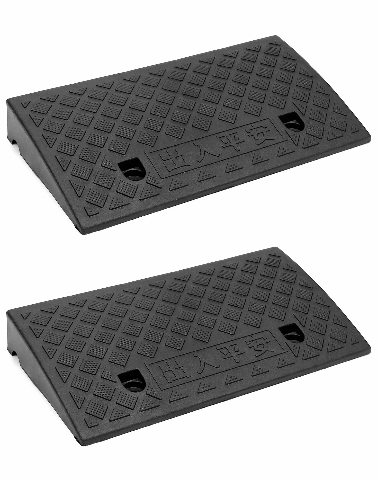 QWORK Rampa de Carga de Plástico 49x27x7 cm para Sillas de Ruedas y Motocicletas