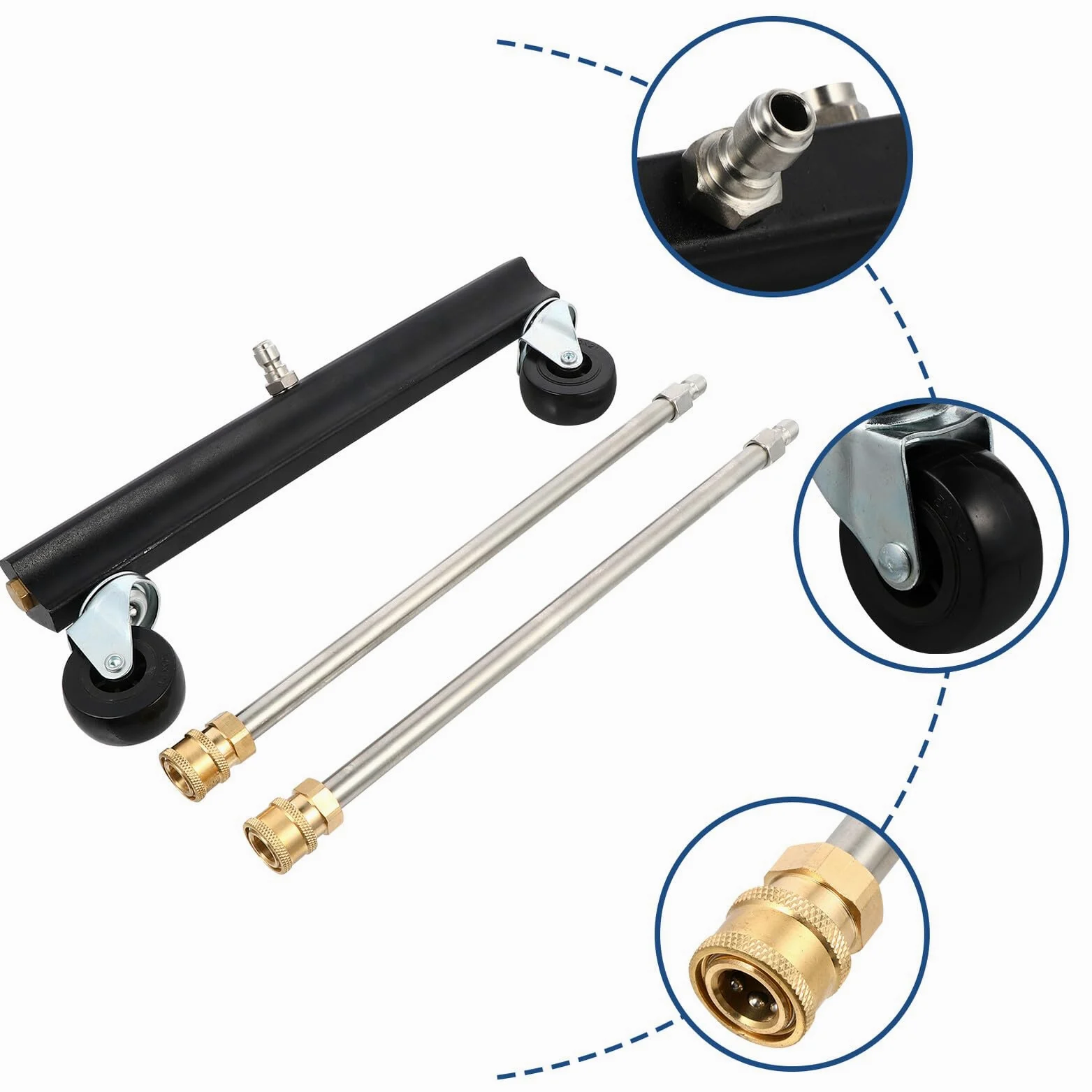 Cepillo de Acero Inoxidable y Latón para Limpieza Rueda Giratoria para Hidrolavadora de Chasis de Coche y Suelos en Vehículos Comerciales