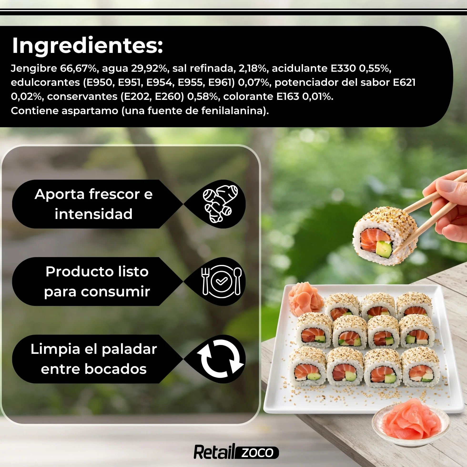 Jengibre rosa encurtido beni shoga para sushi okonomiyaki yakisoba sashimi 190g